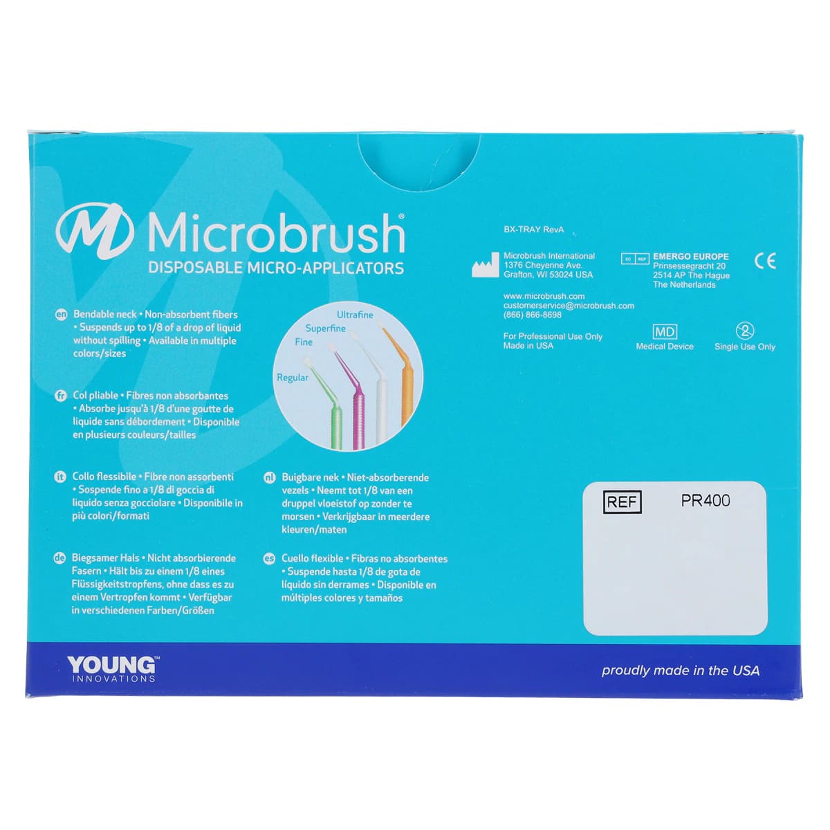 Microbrush Plus Micro-Applicator Dispenser Refills, Regular (2 mm), Assorted Colors, 400/Pk, PR400 thumbnail 4