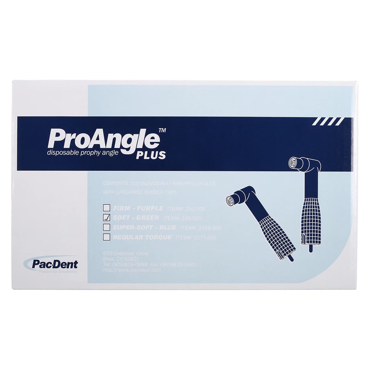ProAngle Plus Disposable Prophy Angles, Soft Webbed Cup, Green, 90° Angle, Latex-Free, 500/Box, 249-500 thumbnail 3