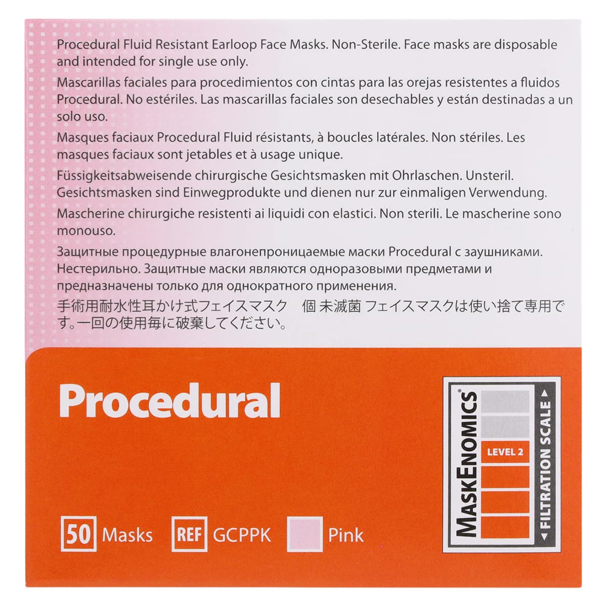 Crosstex Procedural Earloop Face Mask, ASTM Level 2, Pink, Latex-Free, 50/Box, GCPPK thumbnail 8