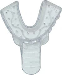 Vista Apex Clear Plastic Impression Tray, #4, Medium Lower, Perforated, 12/Bag, 310004 - Clear, #4, Medium Lower, 12/Bag, 310004 - Image 1