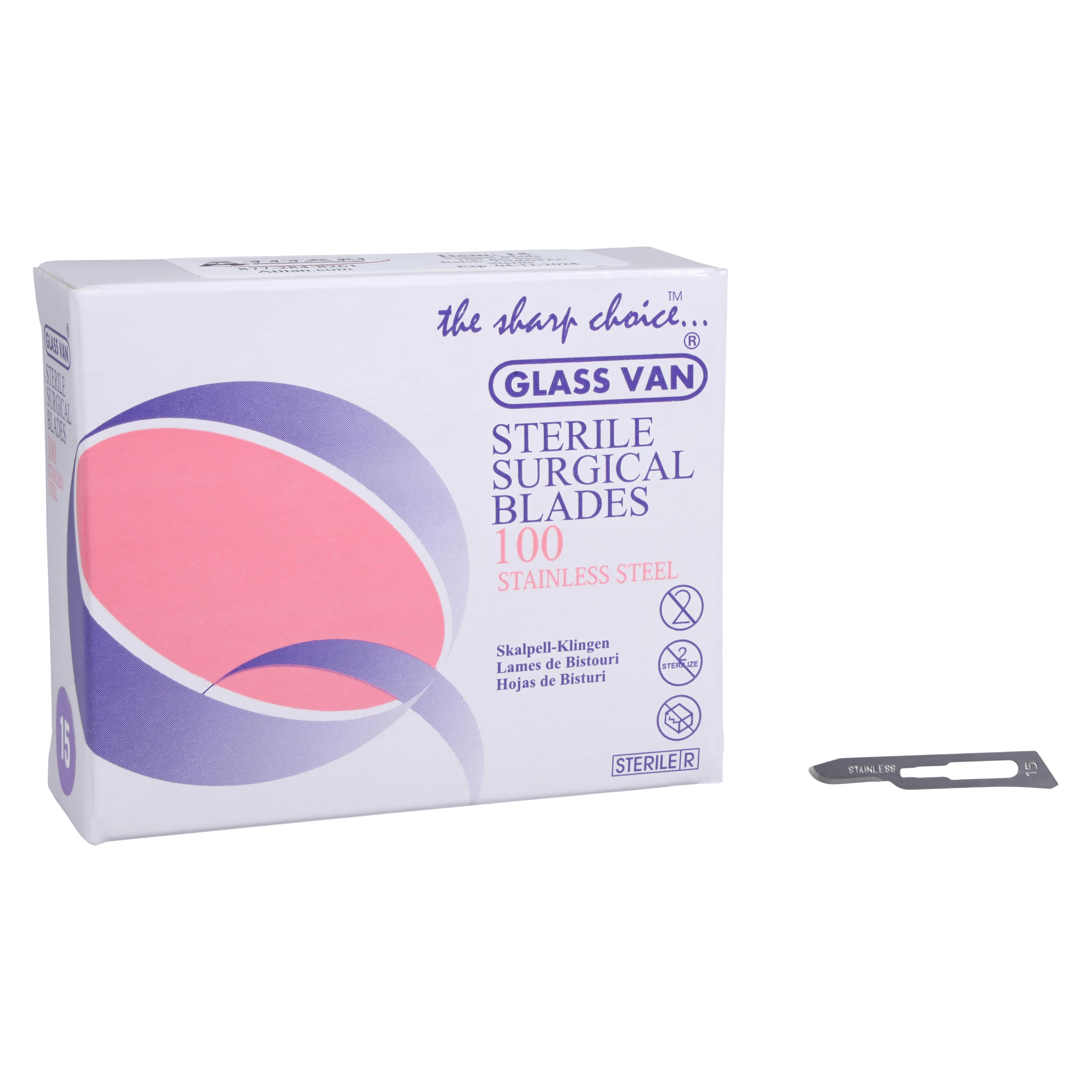 A. Titan Instruments #15 Stainless Steel Scalpel Blade, Sterile, 100/Pk thumbnail 2
