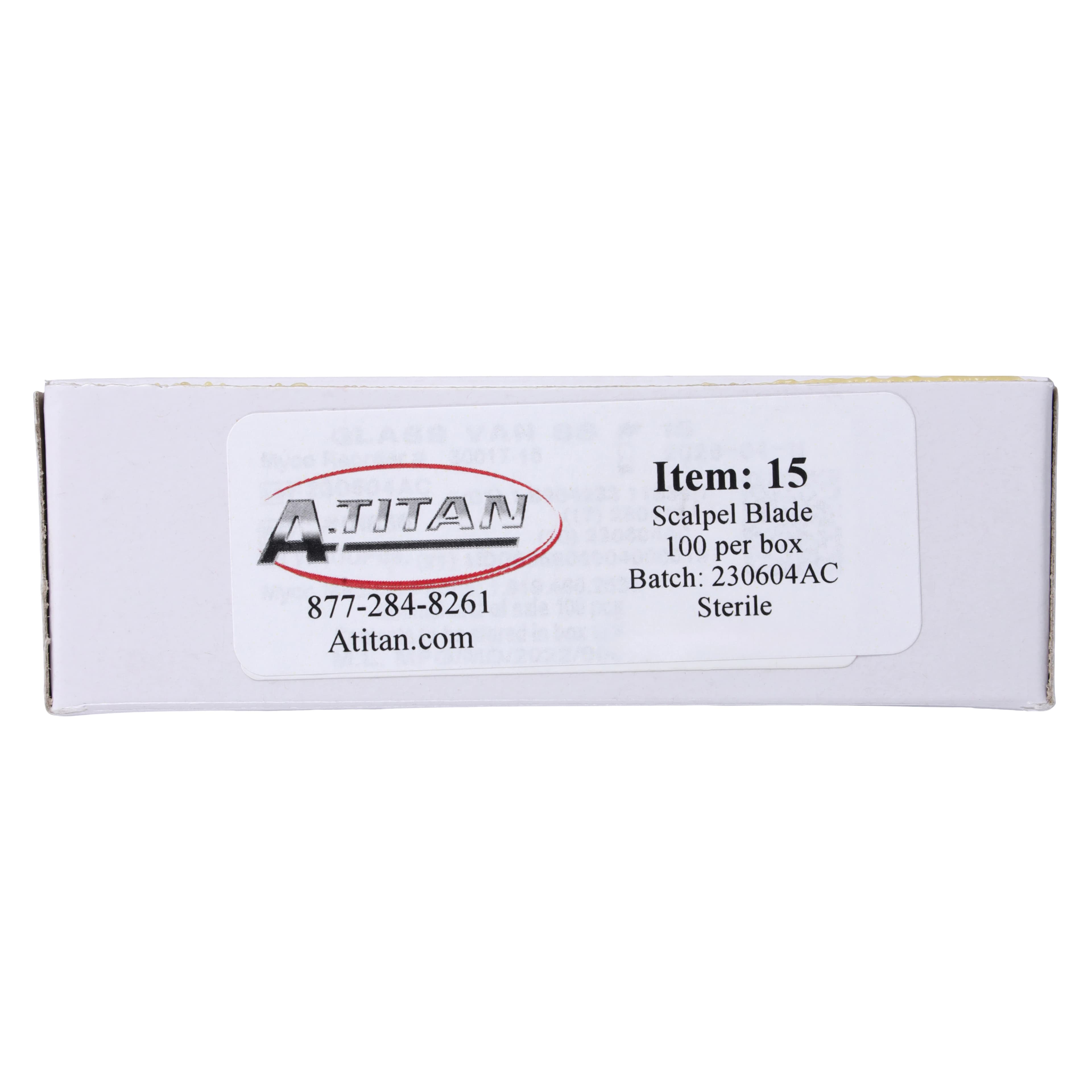 A. Titan Instruments #15 Stainless Steel Scalpel Blade, Sterile, 100/Pk thumbnail 8