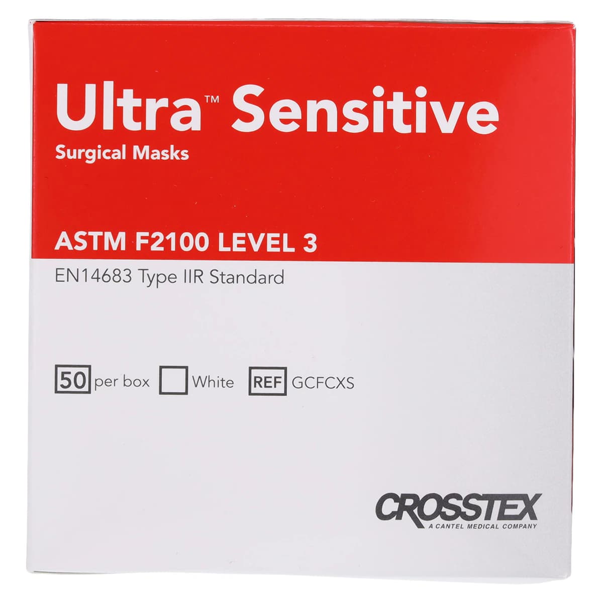 Crosstex Ultra Sensitive Earloop Face Mask, ASTM Level 3, White, 50/Box, GCFCXS thumbnail 8