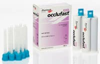 Occlufast Rock VPS Bite Registration Material, Fast Set, 2 x 50 mL Cartridges with 12 Mixing Tips, C200726 - Occlufast Rock Bite Registration 2X50ml & 12 Tips - Image 1