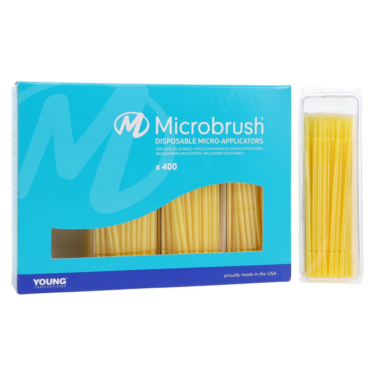 Microbrush Plus Micro-Applicator Dispenser Refills, Fine, Yellow, 400/Pk, PF400YE - Microbrush Plus Micro-Applicator Dispenser Refills, Fine, Yellow, 400/Pk, PF400YE - Image 1