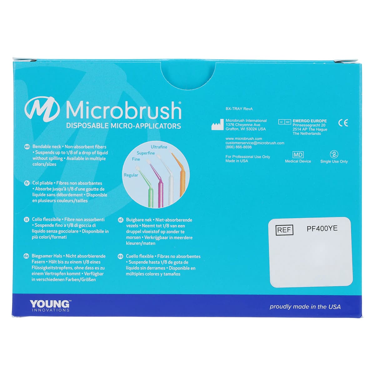 Microbrush Plus Micro-Applicator Dispenser Refills, Fine, Yellow, 400/Pk, PF400YE thumbnail 4
