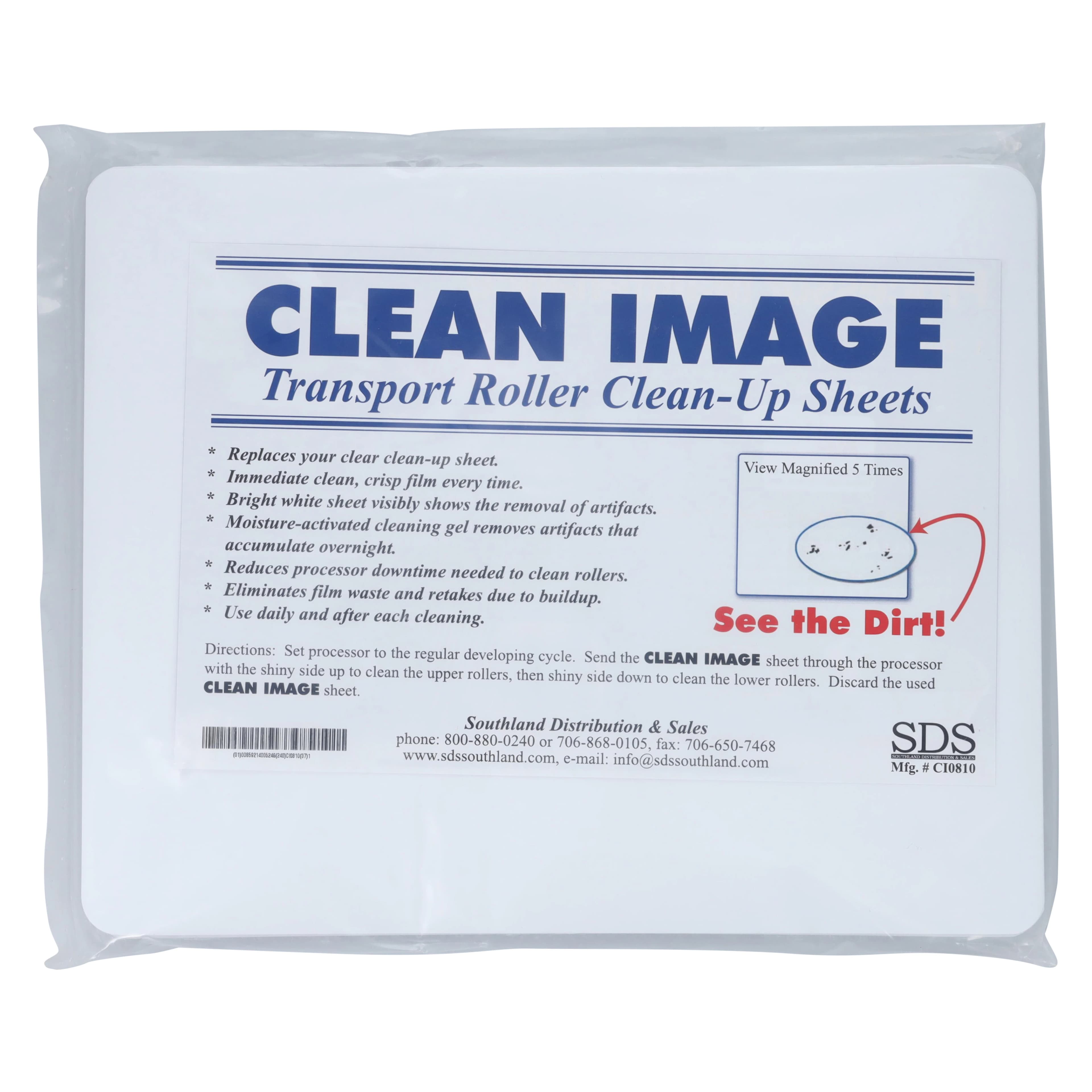 Clean Image Transport Roller Cleaning Sheets, White, 8" x 10", 50/Pk, CI0810 - Clean Image Transport Roller Cleaning Sheets, White, 50/Pk, CI0810 - Image 1