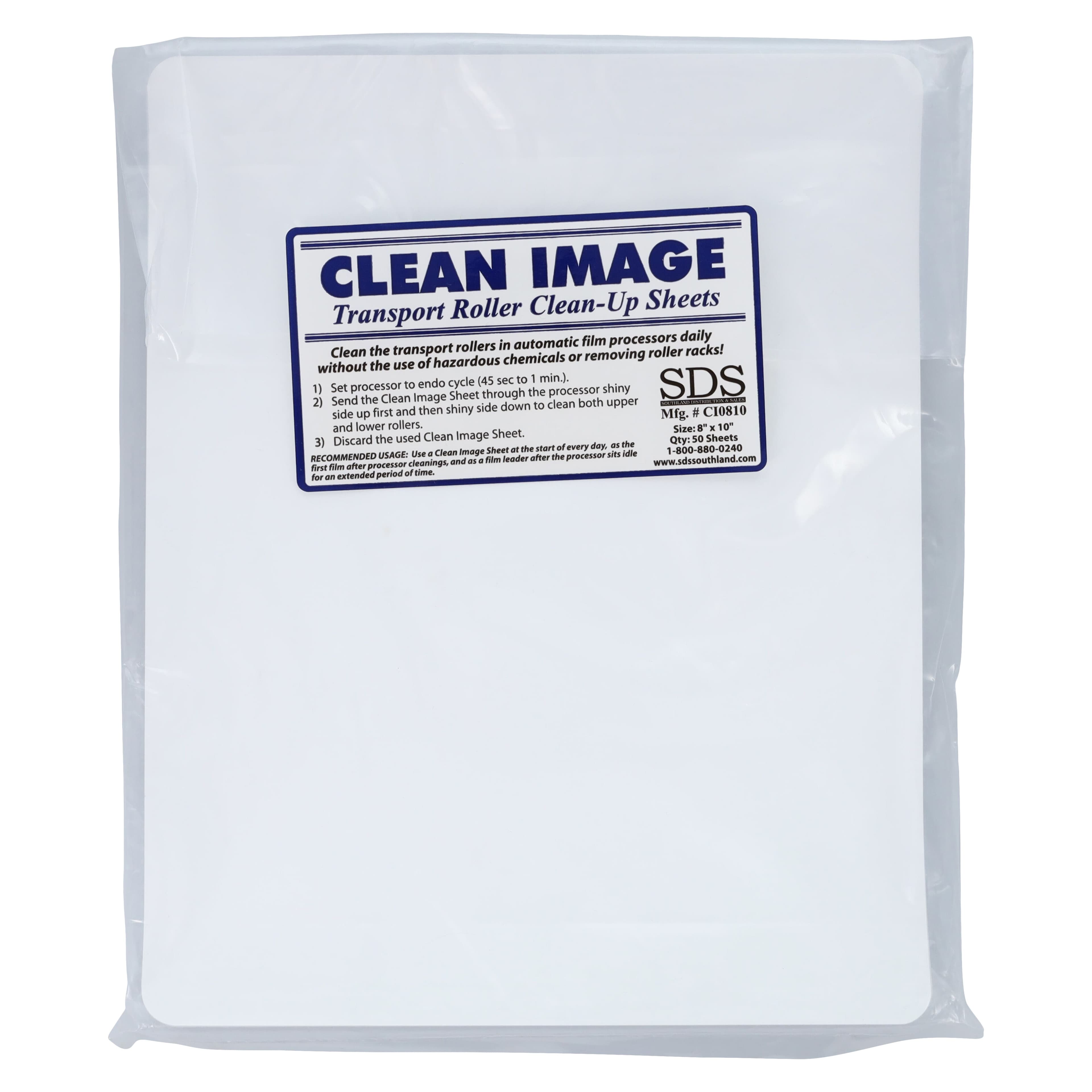 Clean Image Transport Roller Cleaning Sheets, White, 8" x 10", 50/Pk, CI0810 thumbnail 2