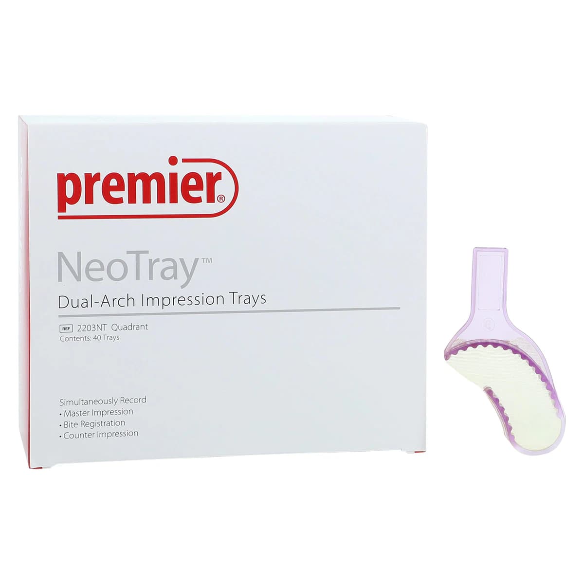 NeoTray Quadrant Triple Bite Impression Trays, Gold Mesh, 40/Box, 2203NT - Neotray Quadrant 40Bx - Image 1