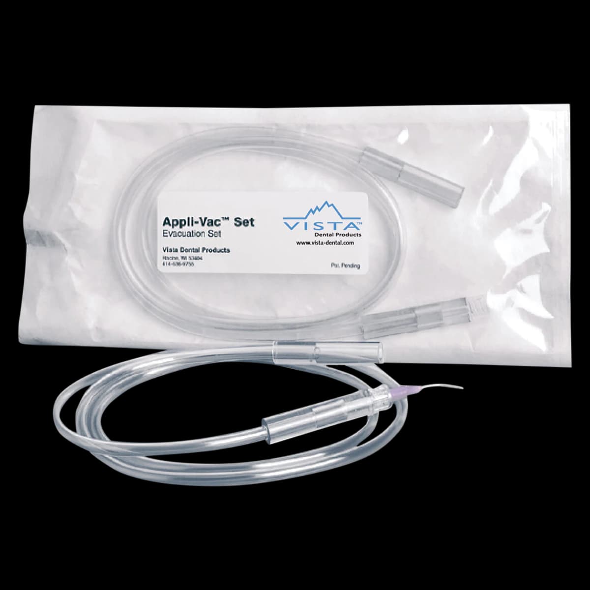 Vista Apex Micro Aspirator Evac Set, Untipped Luer HVE Adapter with 40" Extension, 24/Box, 315230 - Micro Aspiration Evac Sets - Image 1