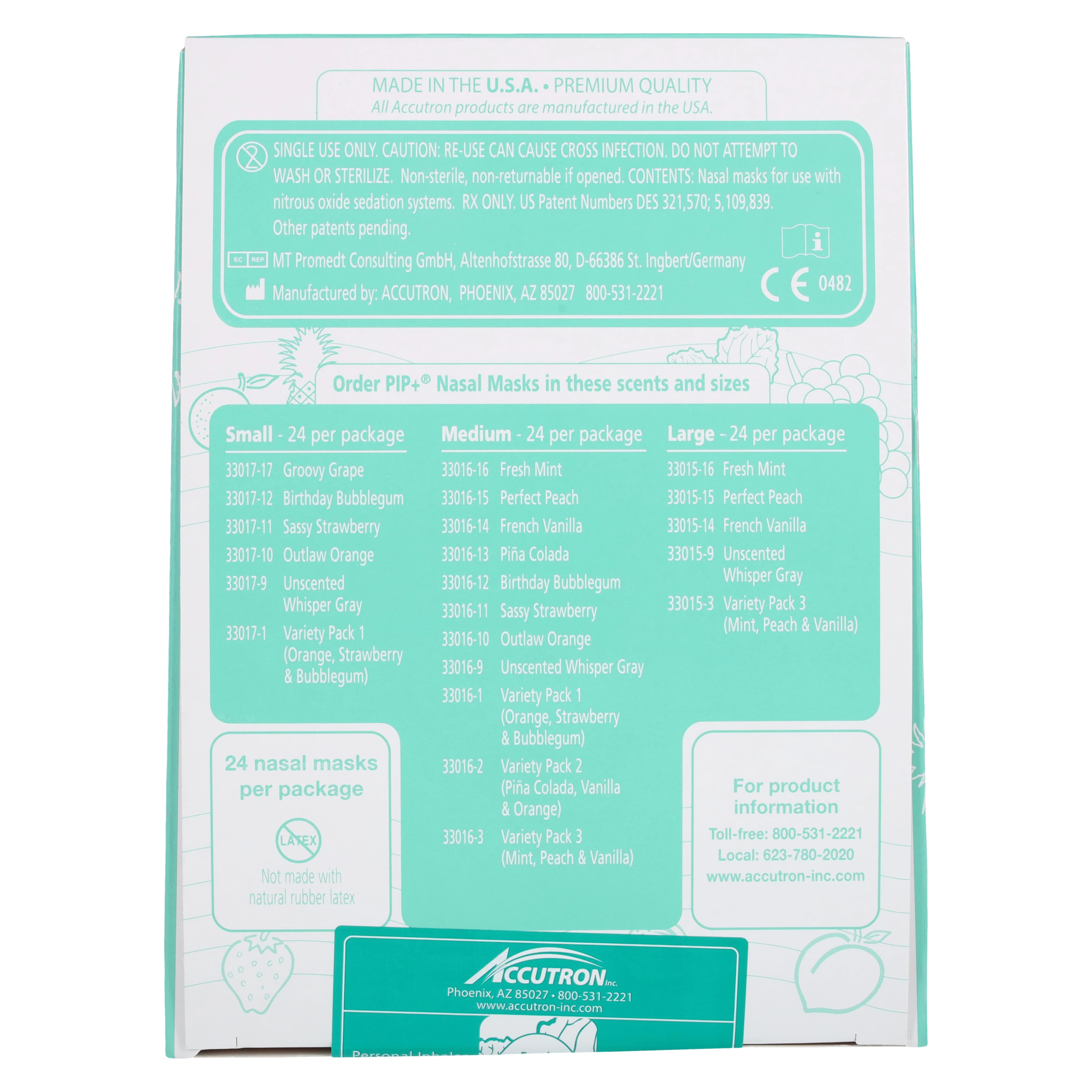 Accutron Personal Inhaler Plus+ (PIP+) Single-Use Nasal Hoods, Large, Fresh Mint, Latex-Free, 24/Pk, 33015-16 thumbnail 7