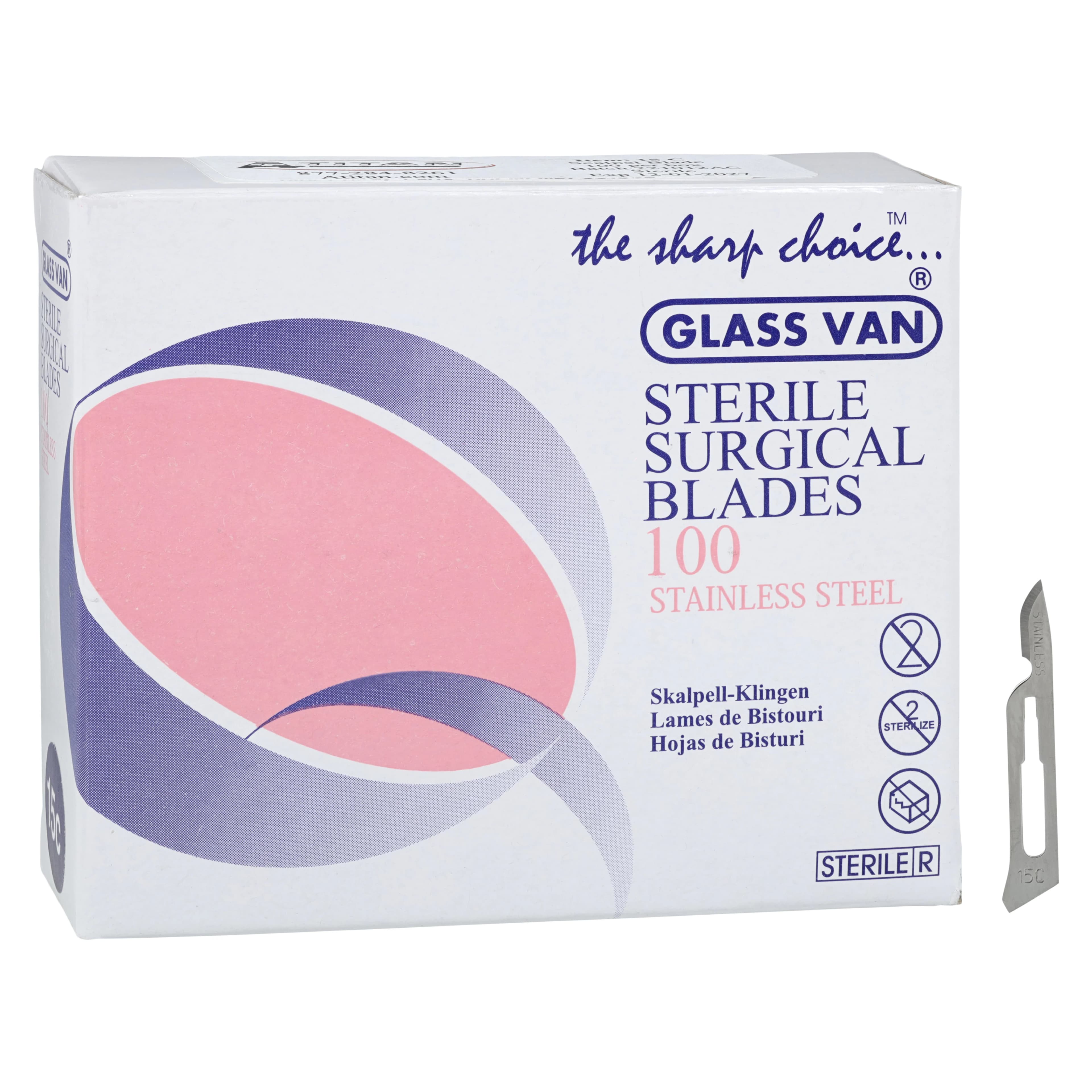 A. Titan #15C Stainless Steel Sterile Scalpel Blades, 100/Box thumbnail 2
