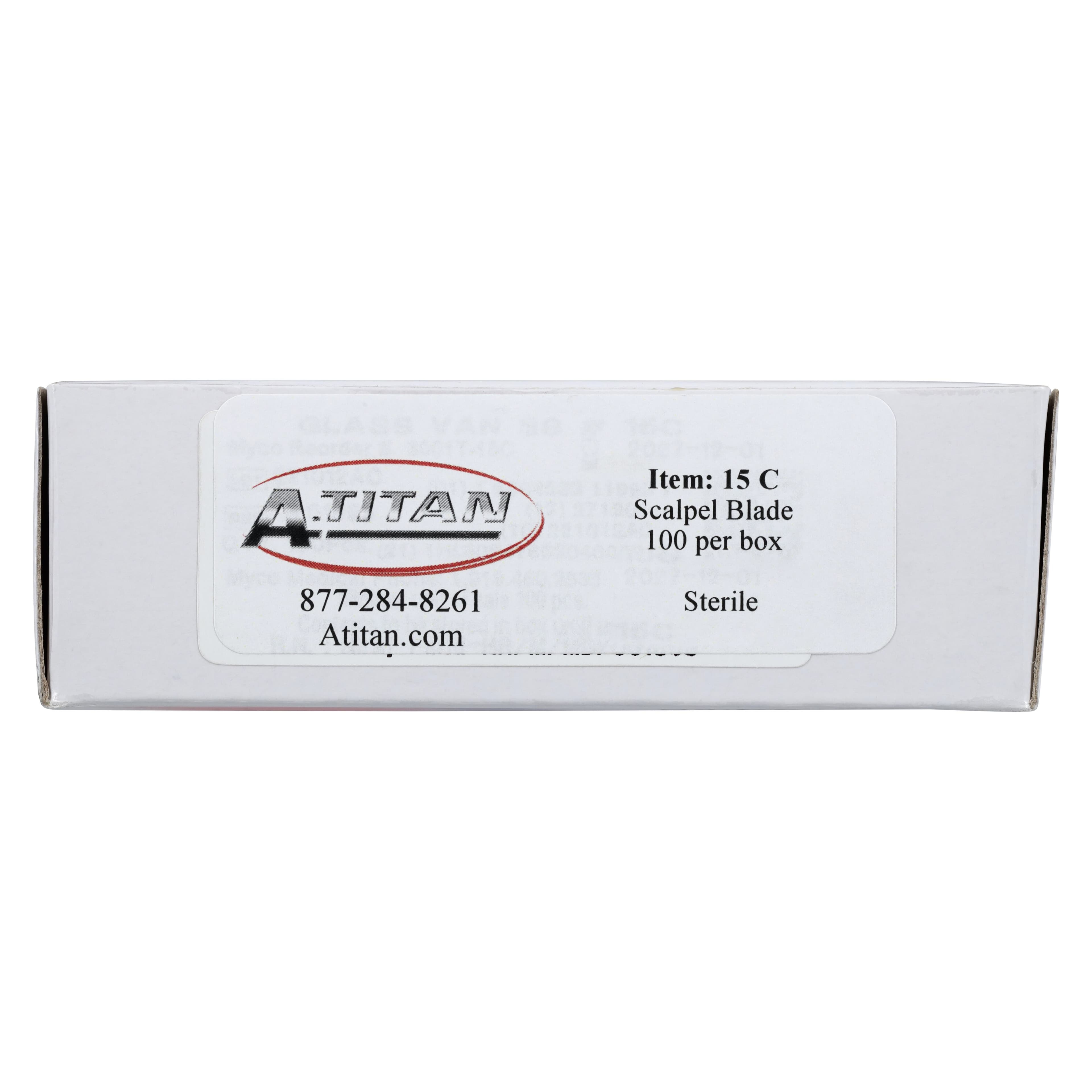 A. Titan #15C Stainless Steel Sterile Scalpel Blades, 100/Box thumbnail 9