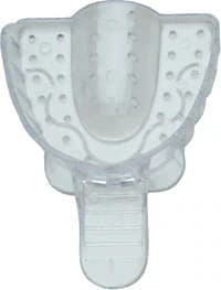 Vista Apex Clear Plastic Impression Tray #1 Large Upper, Perforated, 12/Bag, 310001 - Vista Clear Plastic Impression Tray #1 Lg/Upper 12/Bg - Image 1