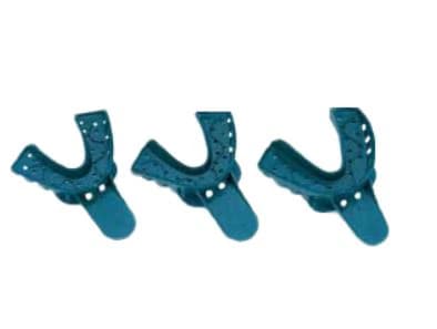 Plasdent Excellent Disposable Impression Trays, #2, Large, Lower, Perforated, Teal, 12/Pk, IT-LL - Excellent Disposable Impression Trays, # 2, Large, Lower, 12/Pk, IT-LL - Image 1