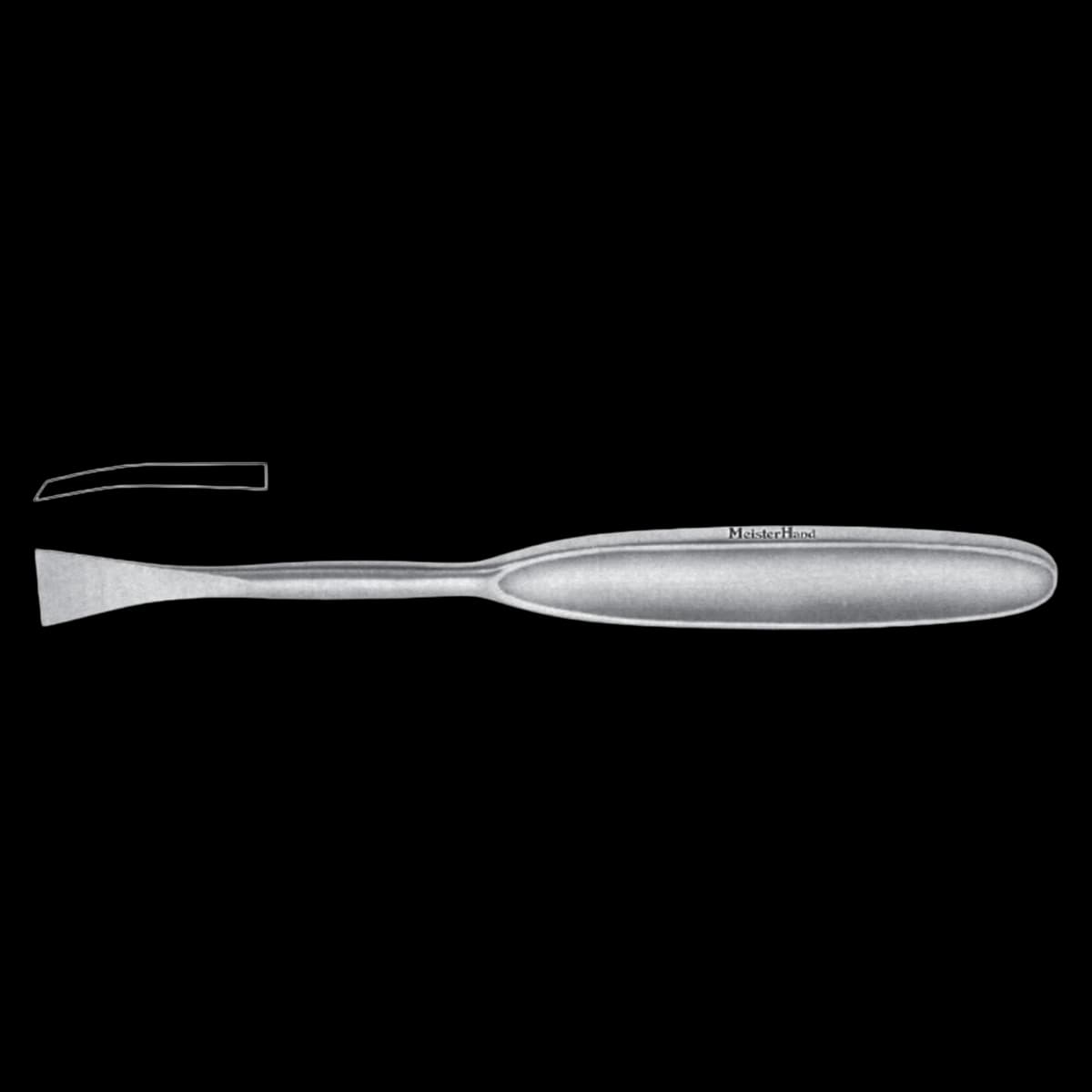 Miltex Meister-Hand Langenbeck Periosteal Elevator, 7-1/2" Wide, Stainless Steel, Autoclavable, Reusable - MH Elevator Langenbeck Perio - Image 1