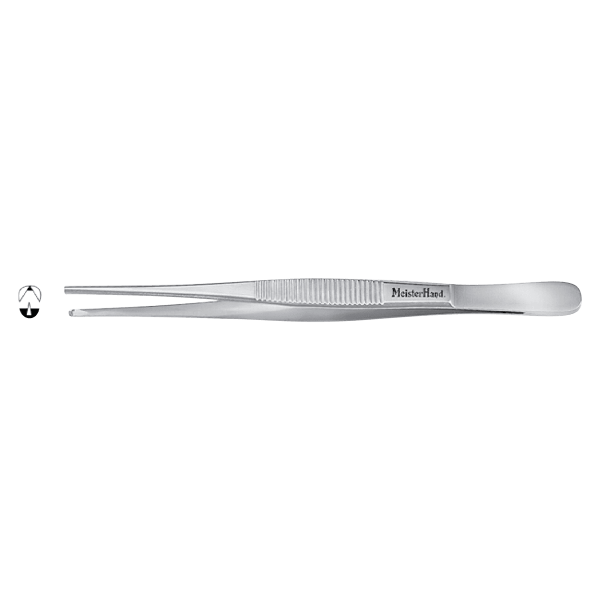Miltex Meister-Hand Tissue Forceps, Straight, 8", 1x2 Teeth, Stainless Steel, Autoclavable - Forcep Tissue 8" 1x2 - Image 1