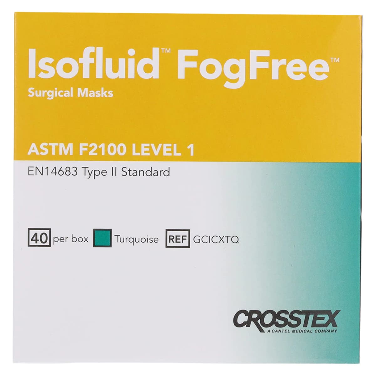 Isofluid FogFree Earloop Surgical Face Mask, ASTM Level 1, Anti-Fog, Turquoise, 40/Box, GCICXT thumbnail 8