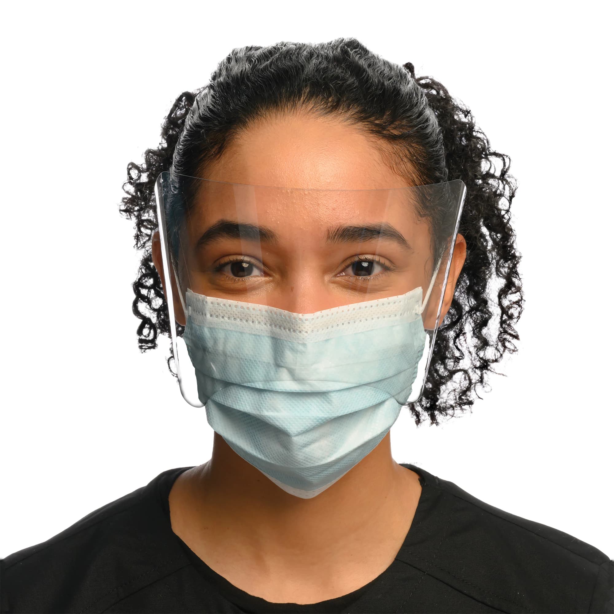 Isofluid FogFree Earloop Surgical Face Mask with Shield, ASTM Level 1, Turquoise, 25/Box, GCIPWT - Isofluid FogFree™ Surgical Face Mask ASTM Level 1 Turquoise Box of 25 - Image 1