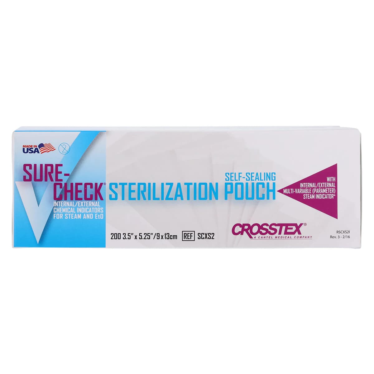Sure-Check Self-Seal Sterilization Pouches, 3.5" x 5.25", Clear, 200/Box, SCXS2 thumbnail 4