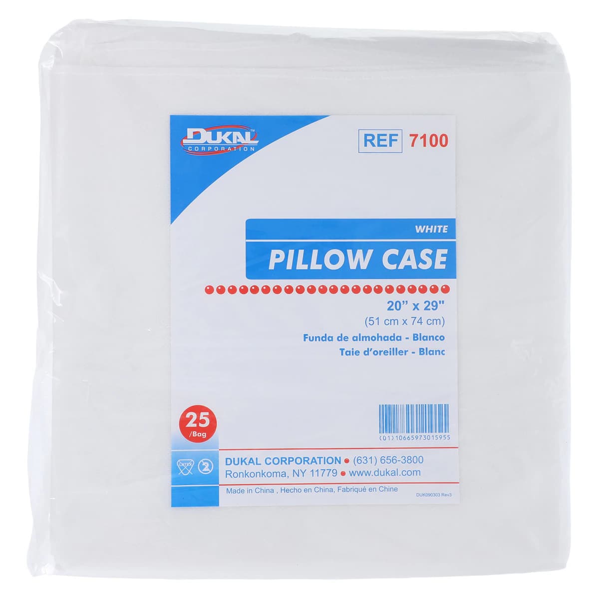 Dukal Disposable Pillowcase, SMS Spunbonded, White, 20" x 29", 100/Case - Pillowcase SMS White Disp - Image 1