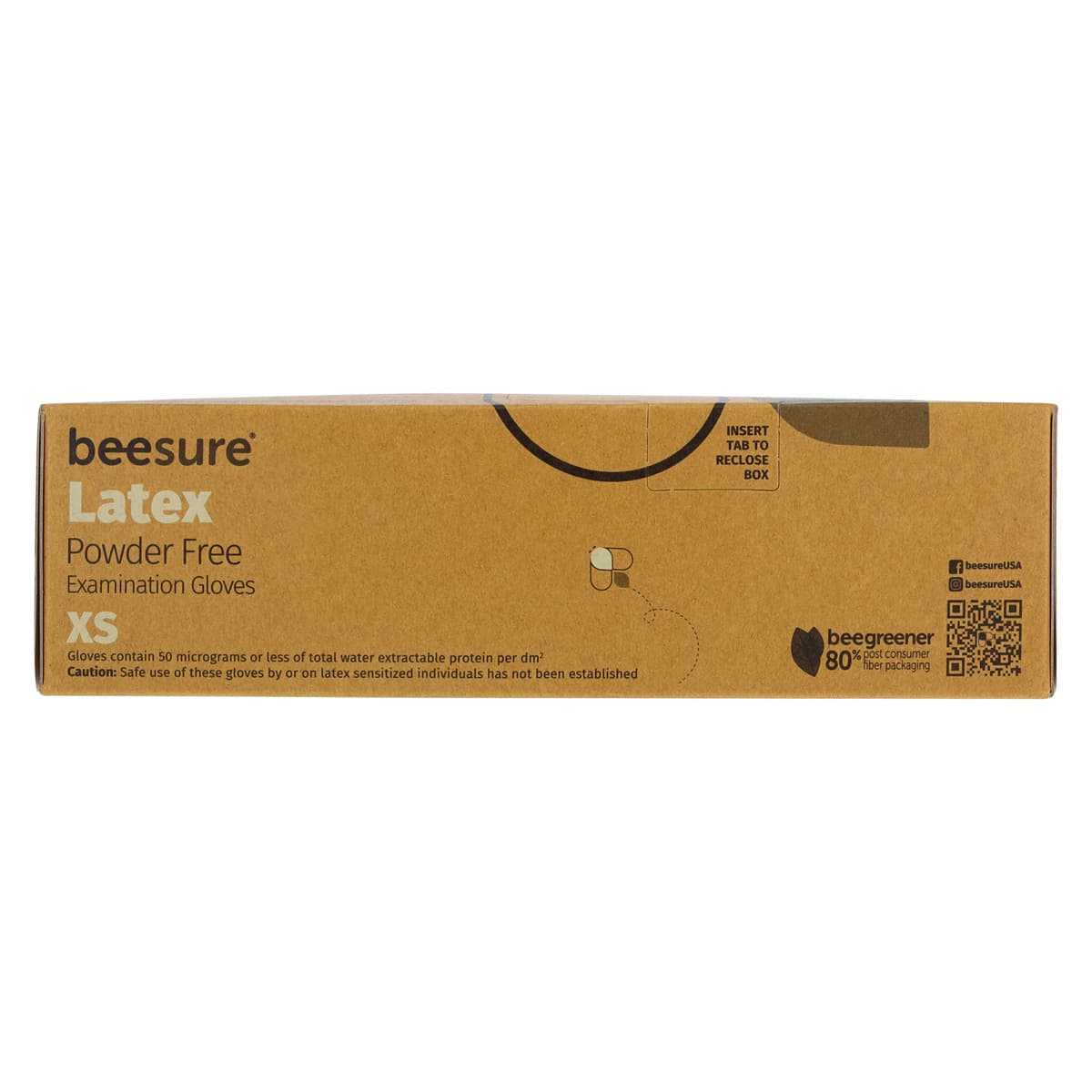 Beesure Latex Exam Gloves, Powder-Free, Non-Sterile, Extra Small, White, 100/Box, BE2815 thumbnail 6