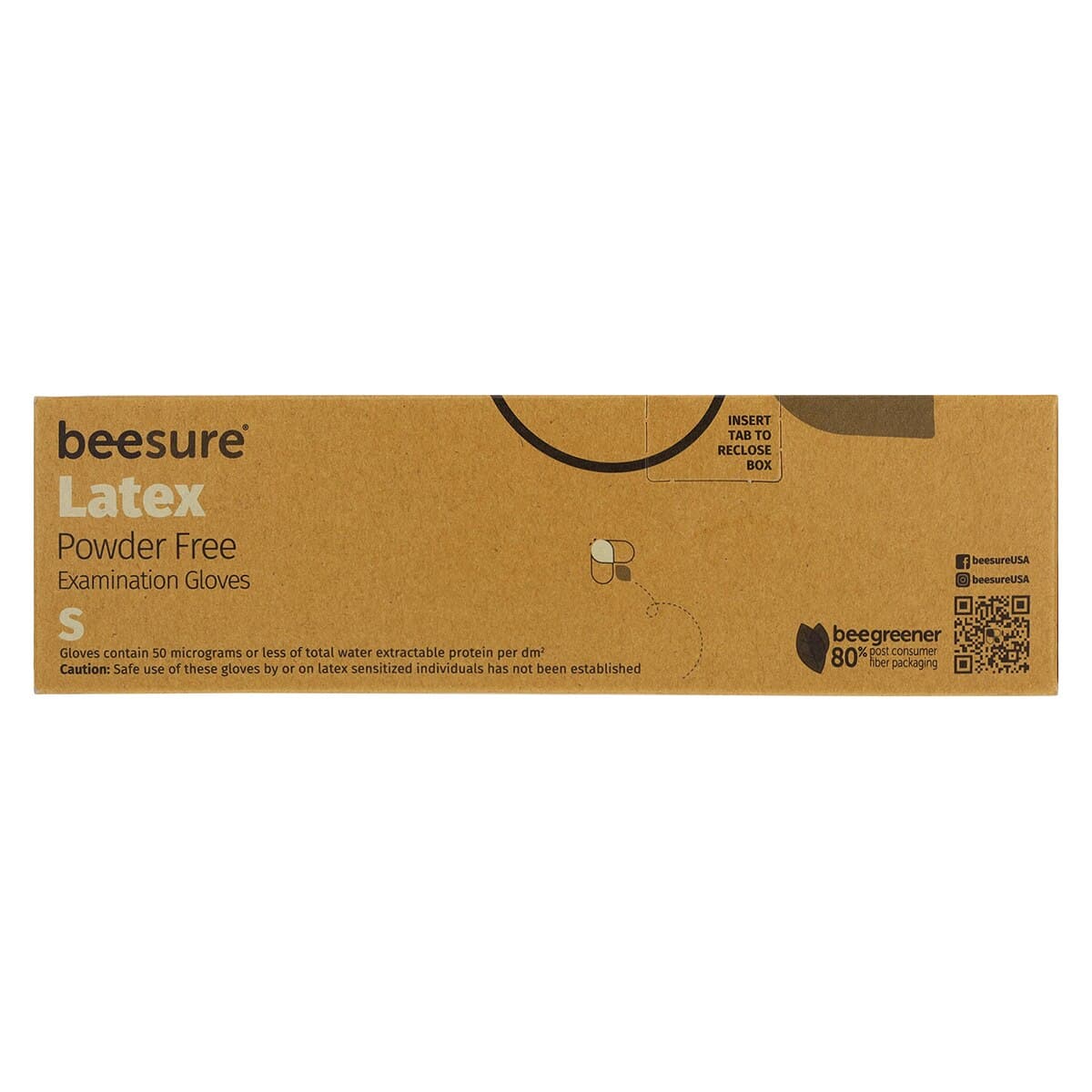 BeeSure Latex Exam Gloves, Powder-Free, Non-Sterile, Small, White, 100/Box, BE2816 thumbnail 4