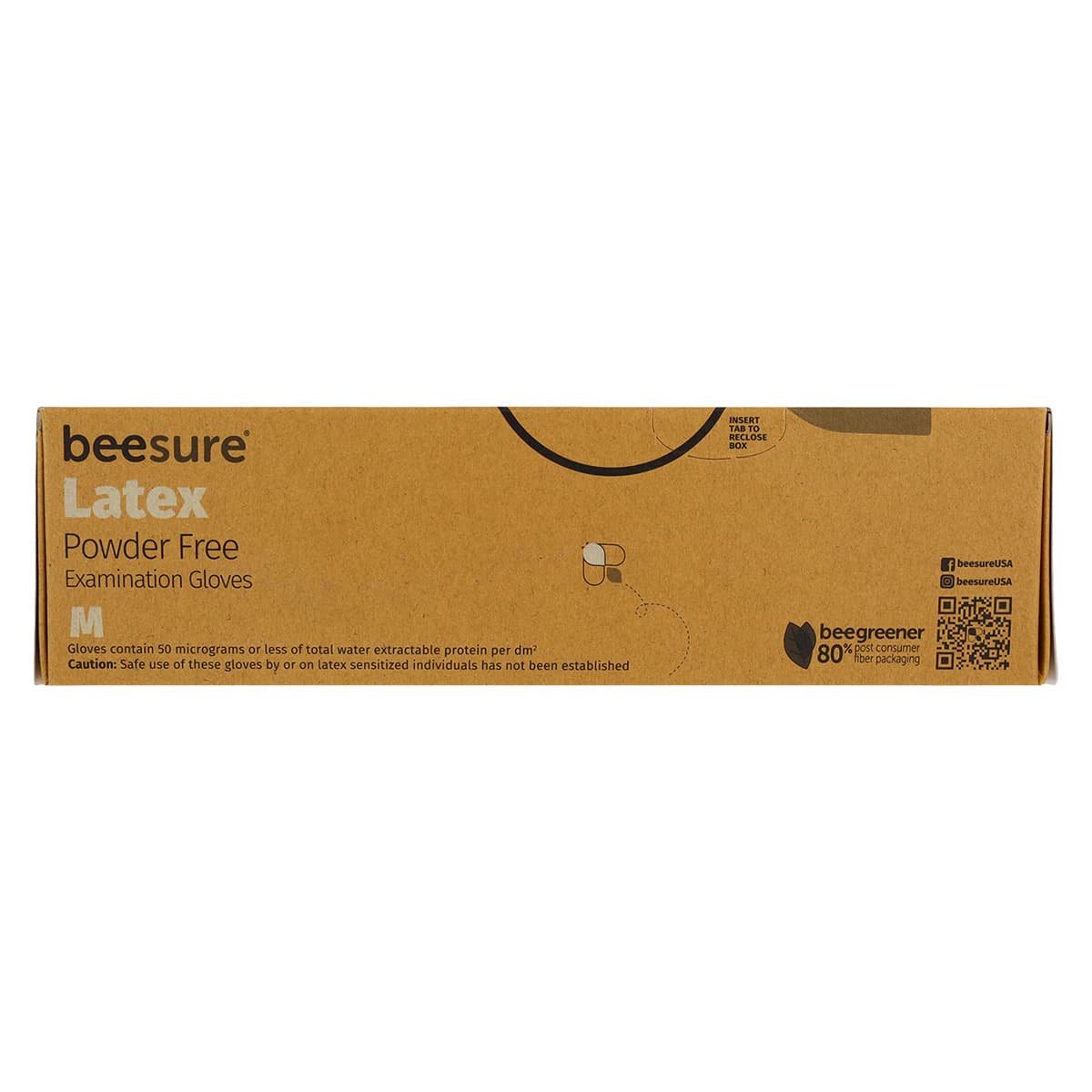 BeeSure Latex Exam Gloves, Powder Free, Non-Sterile, Medium, White, 100/Box, BE2817 thumbnail 4