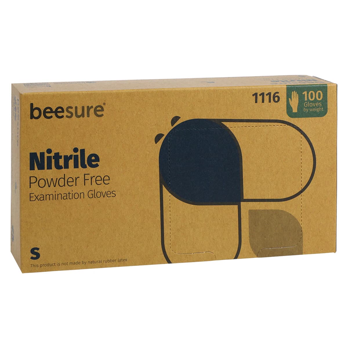 BeeSure Nitrile Exam Gloves, Powder-Free, Non-Sterile, Small, Blue, 100/Box, BE1116 thumbnail 3