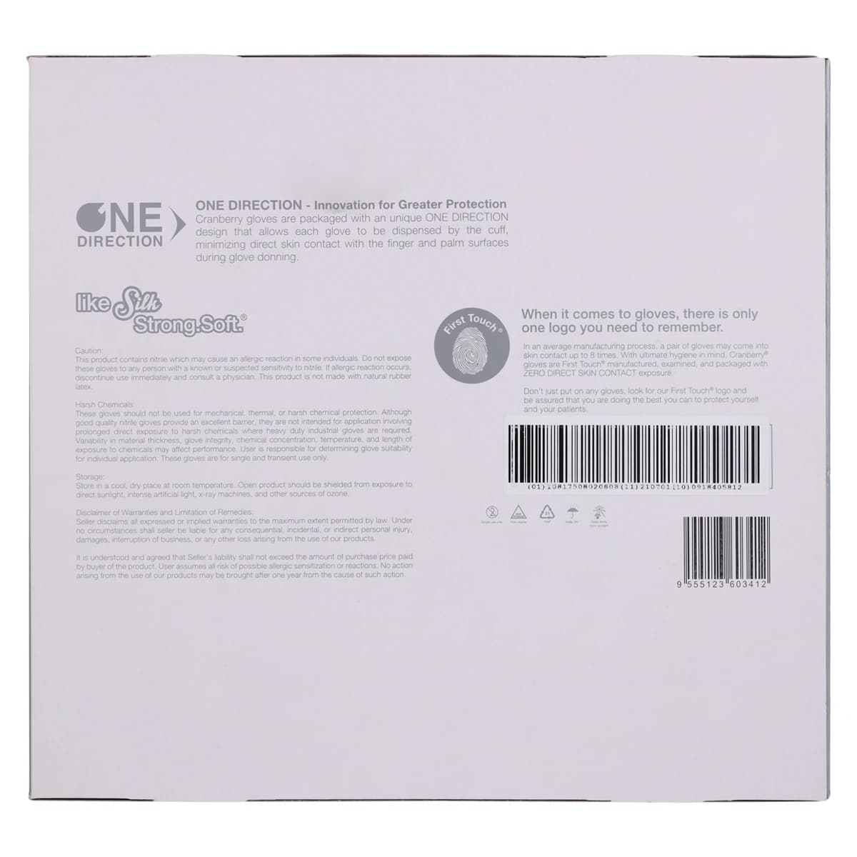 Cranberry Curve Fitted Powder-Free Nitrile Exam Gloves, White, Size 6.5, 100/Box, CR3425 thumbnail 6