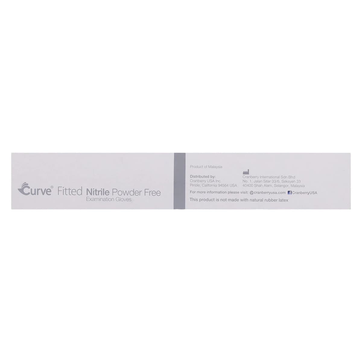 Cranberry Curve Fitted Powder-Free Nitrile Exam Gloves, White, Size 8.5, 100/Box, CR3429 thumbnail 9