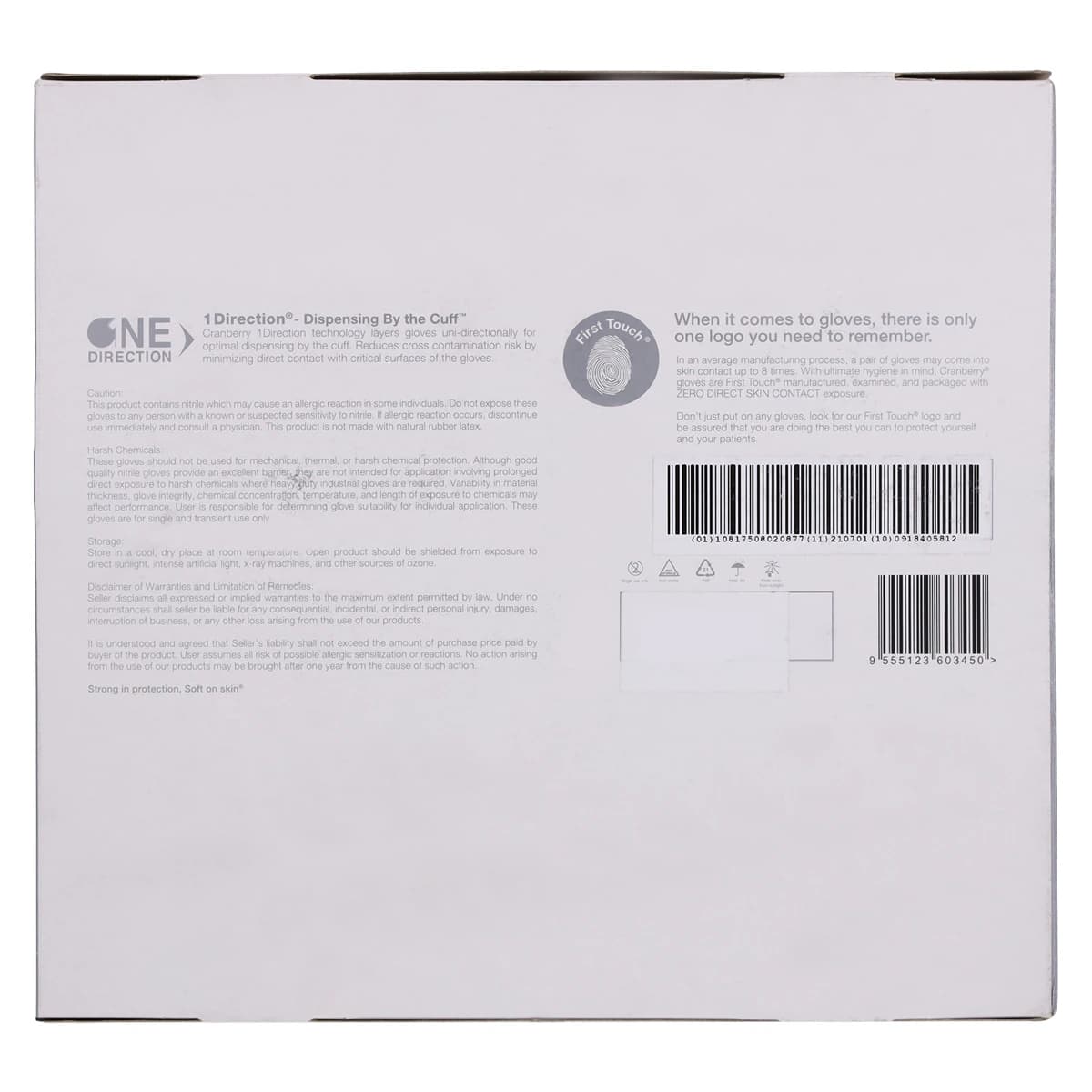 Cranberry Curve Fitted Powder-Free Nitrile Exam Gloves, White, Size 8.5, 100/Box, CR3429 thumbnail 6
