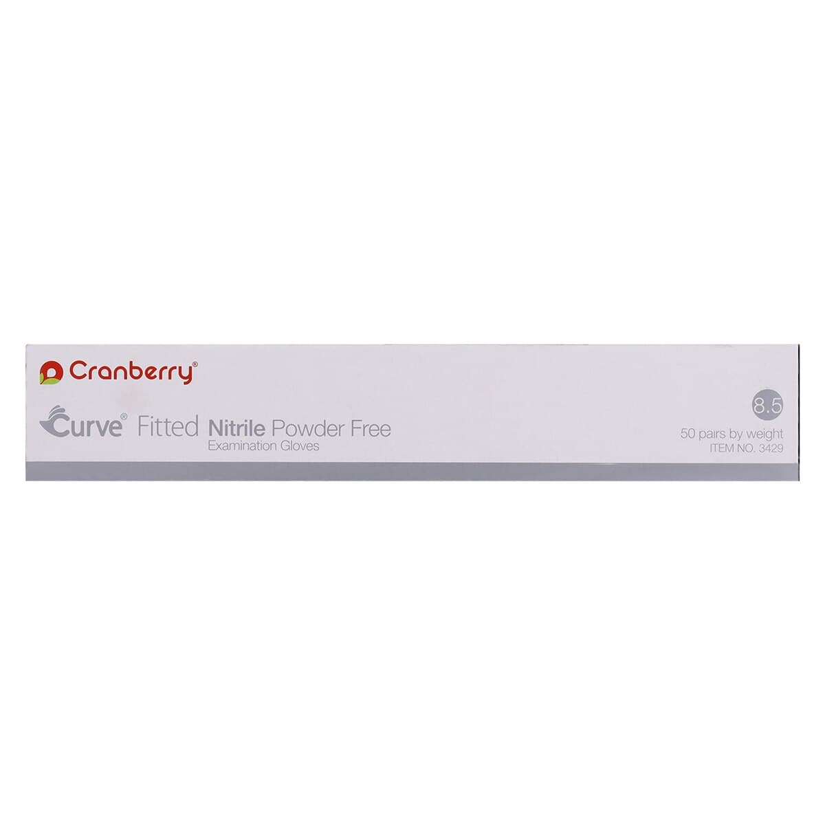 Cranberry Curve Fitted Powder-Free Nitrile Exam Gloves, White, Size 8.5, 100/Box, CR3429 thumbnail 7