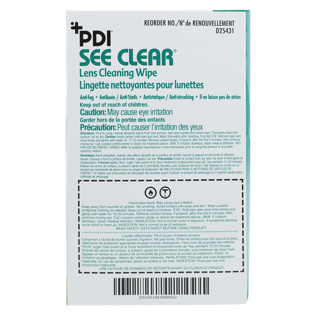 See Clear Lens Cleaning Wipes, Pre-Moistened, Anti-Fog & Anti-Static, 5" x 6", 120/Box, D25431 thumbnail 7
