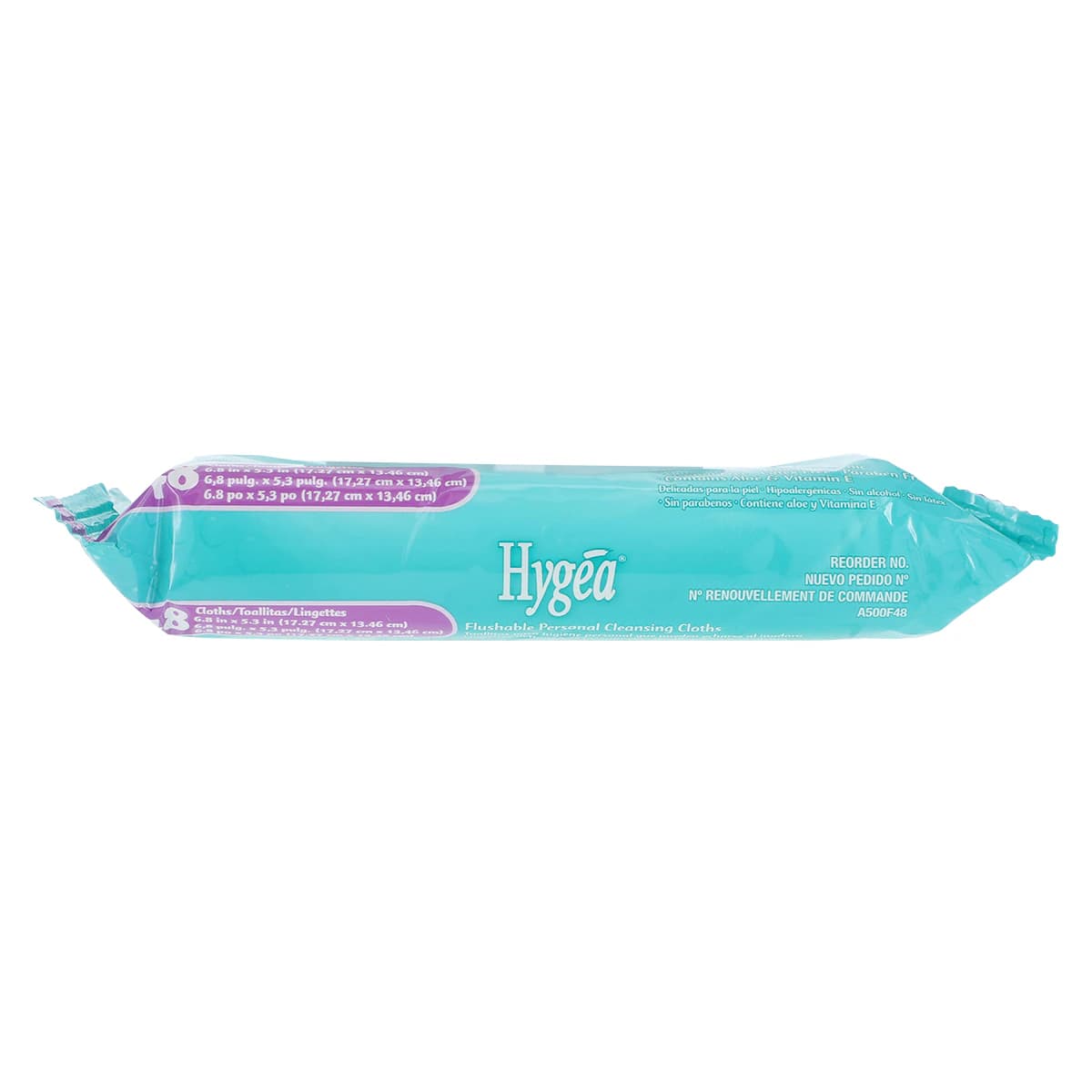 PDI Hygea Flushable Personal Cleansing Cloths, Aloe & Vitamin E, Light Fresh Scent, 5.3" x 6.8", 48 Wipes/Pk, A500F48 thumbnail 2