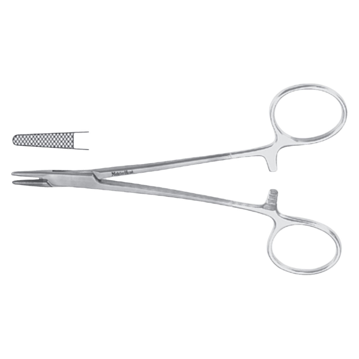 Miltex Meister-Hand Baumgartner Needle Holder, Serrated Jaw, 5-1/2" (14 cm), Tungsten Carbide, Each - Needle Holder Baumgartner - Image 1