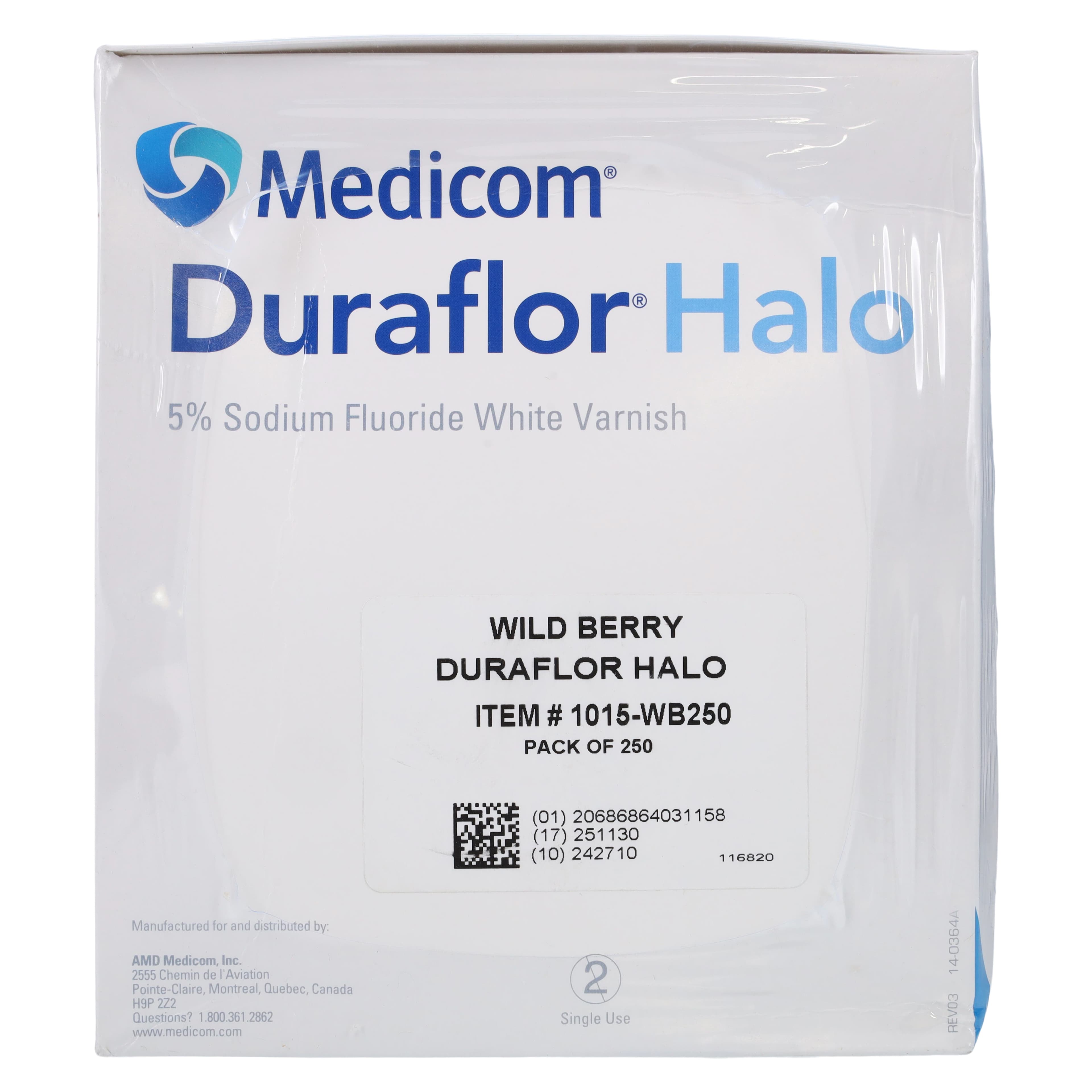 Duraflor Halo 5% Sodium Fluoride White Varnish, Wild Berry, 0.5 mL Unit Dose, 250/Box, 1015-WB250 thumbnail 2