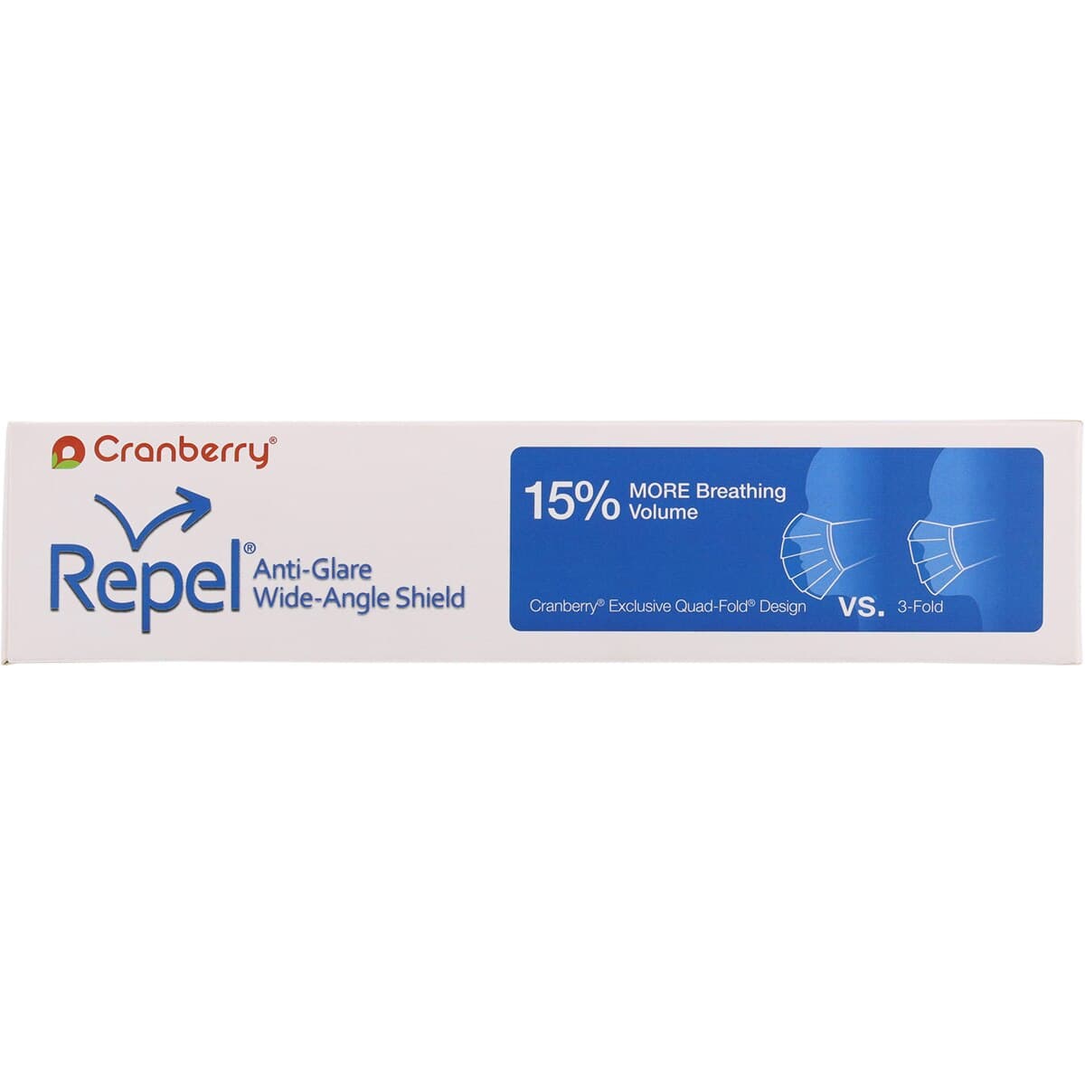 Cranberry Repel 4-Ply Anti-Glare Wide-Angle Earloop Face Mask with Shield, ASTM Level 3, Pearl Silver, 25/Box, R2980SI thumbnail 5
