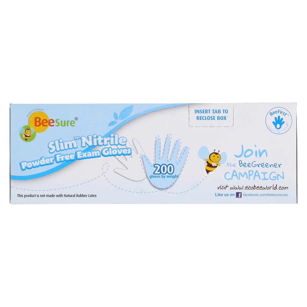BeeSure Slim Nitrile Exam Gloves, Powder-Free, Non-Sterile, X-Small, White, 200/Box, BE1125 thumbnail 10