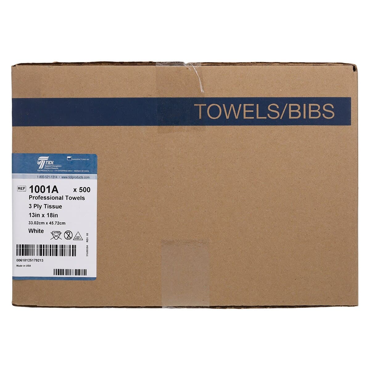 TIDI All Tissue 3-Ply Patient Bib/Towel, 13" x 18", White, 500/Case, 1001A thumbnail 3