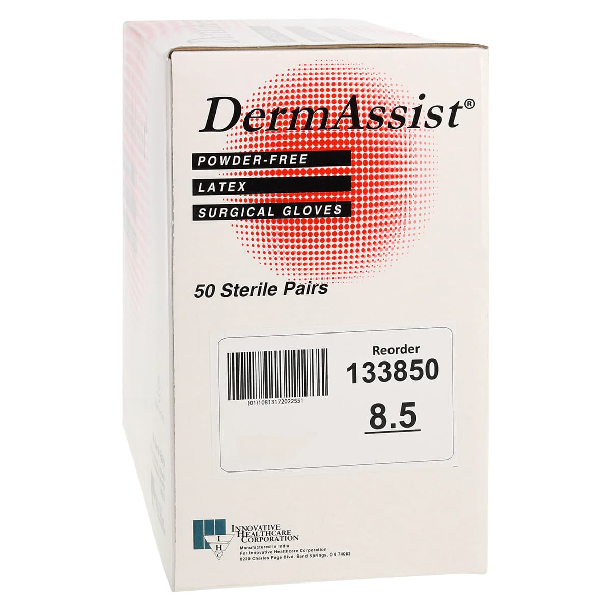 DermAssist Surgical Powder-Free Latex Gloves, Size 8.5, Natural, 50/Box, 133850 thumbnail 4
