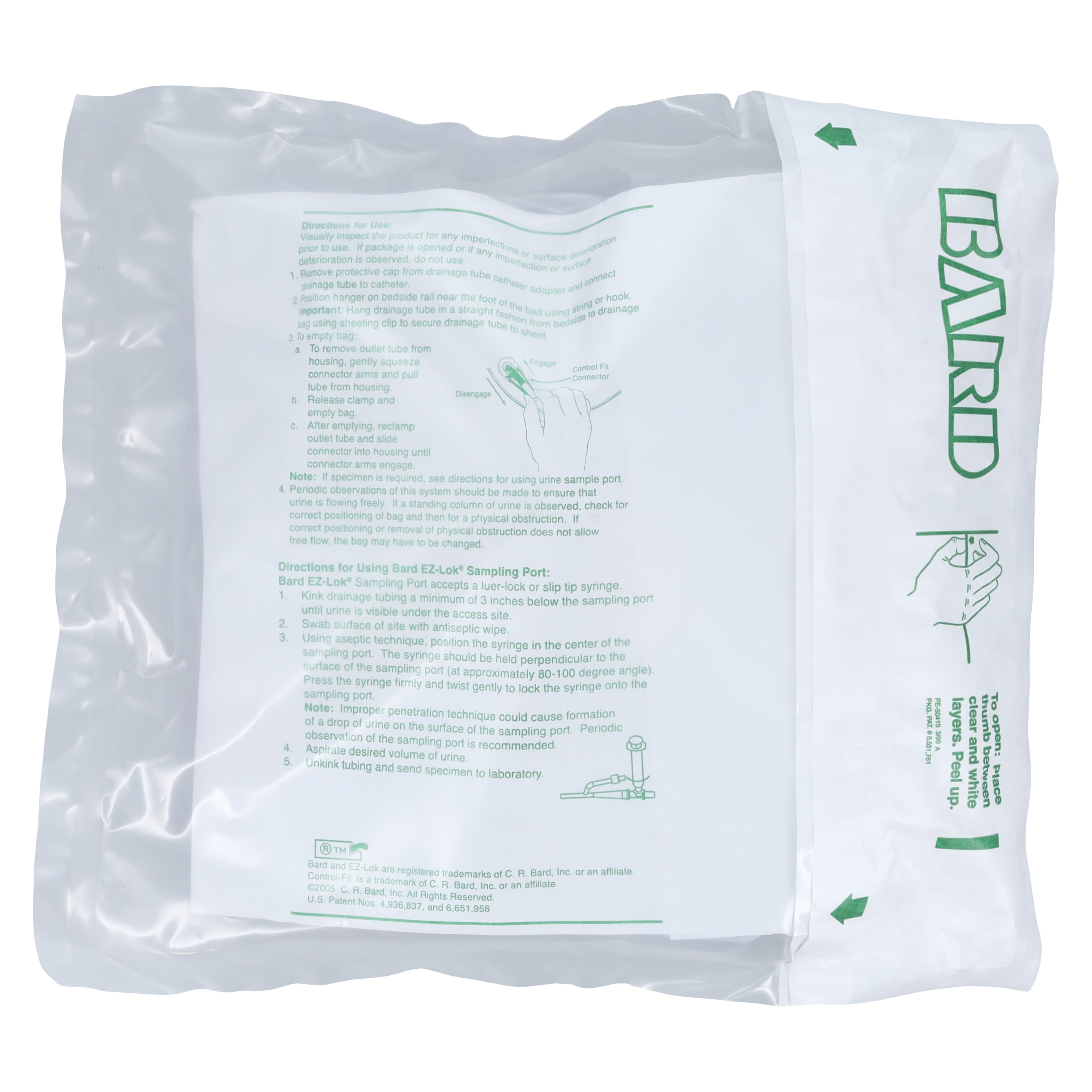 Bard Medical Urinary Drain Bag, 4000 mL, Vinyl, Luer-Lok Adapter, Anti-Reflux Valve, #153509 thumbnail 2