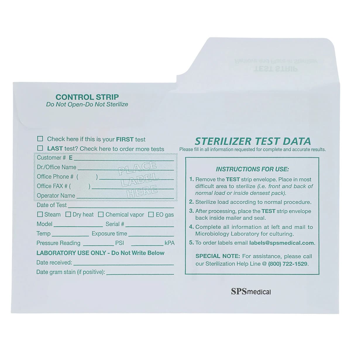 SPS Medical EMS Economy Mail-In Sterilizer Monitoring System, 12 Tests/Box, EMS-012 thumbnail 3