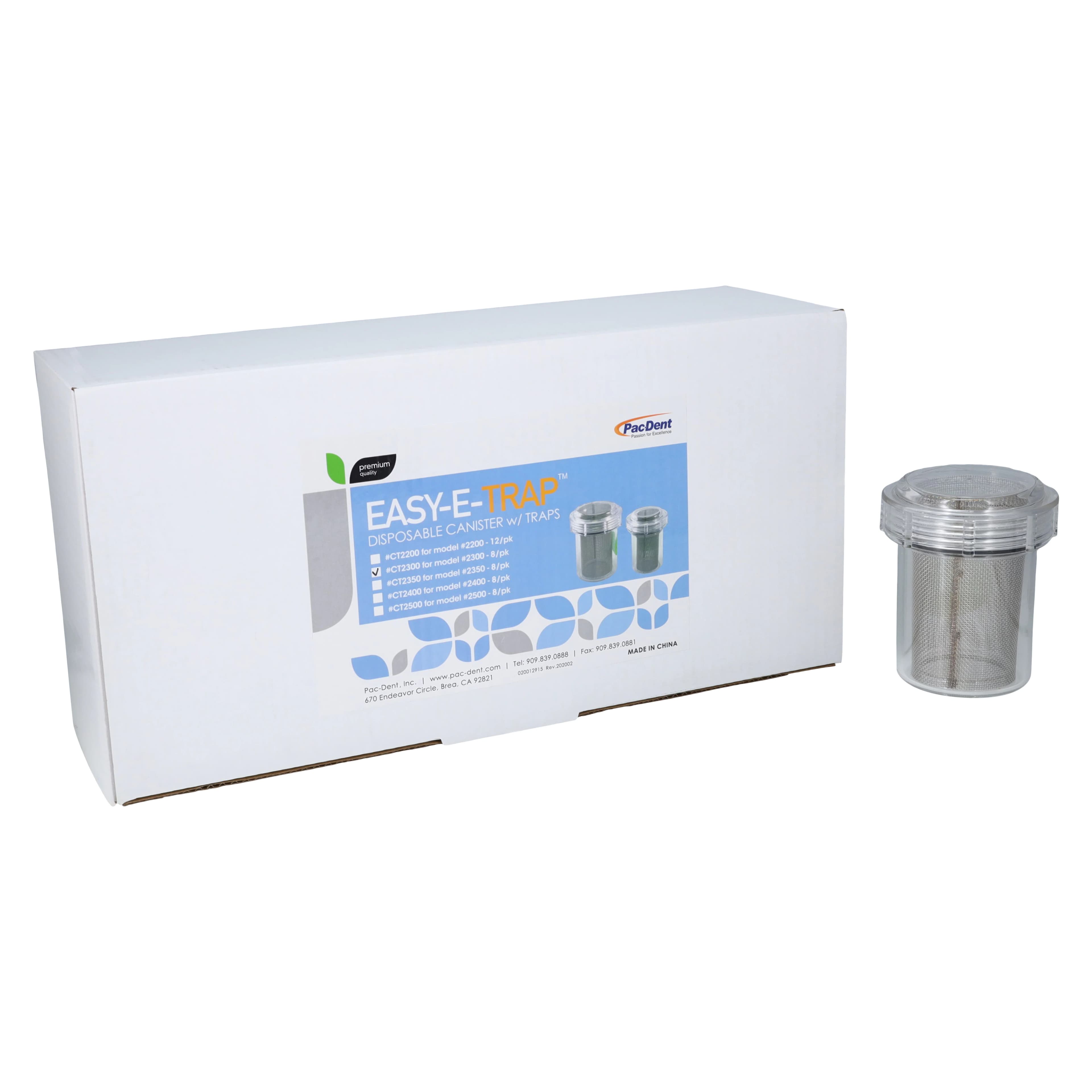 Pac-Dent Easy-E-Trap Disposable Canister #2300, 8/Box, CT2300 thumbnail 2