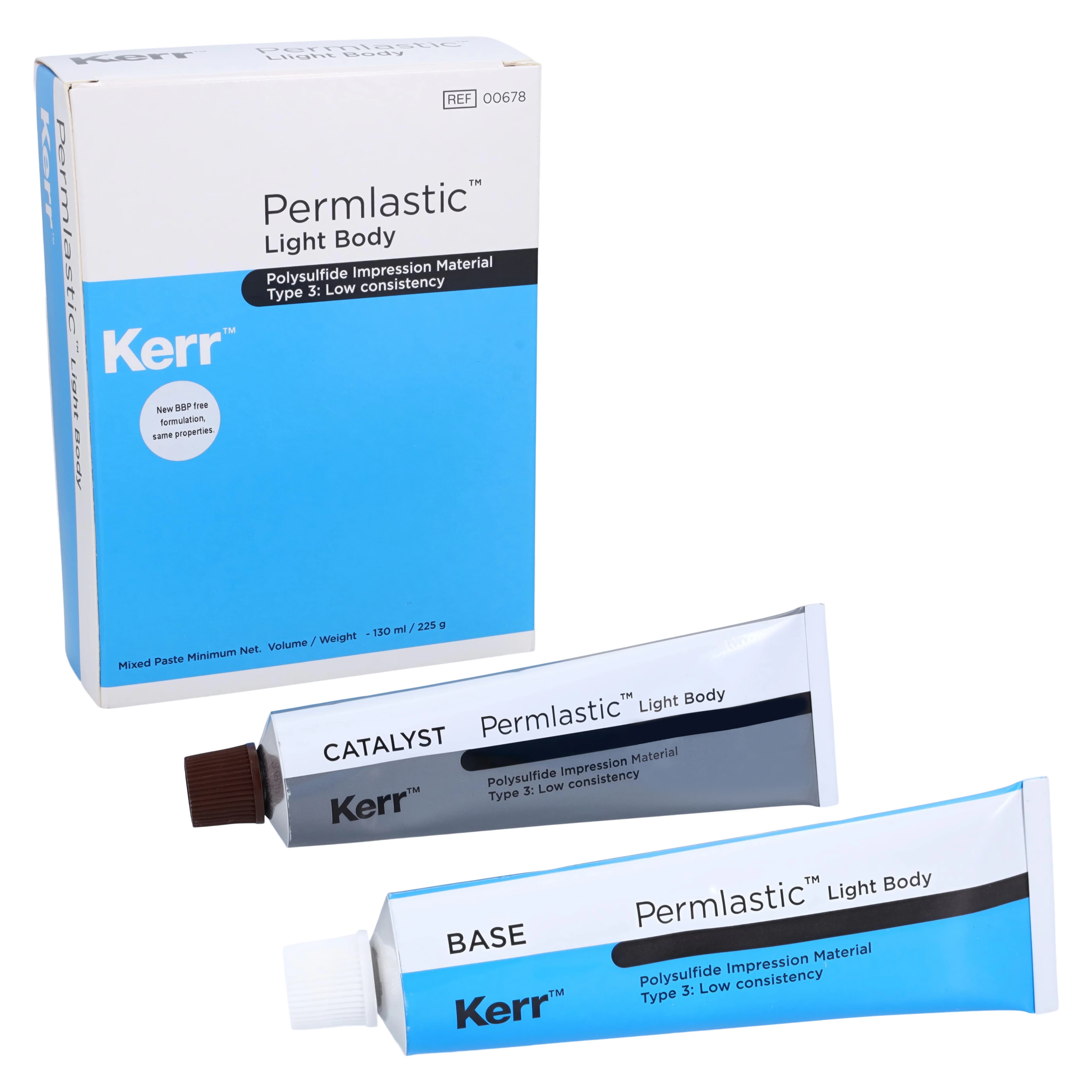 Permlastic Light Body Standard Package, Polysulfide Impression Material, 1 Tube Base 95 g + 1 Tube Catalyst 130 g + Mixing Pad, 00678 - Permlastic Impression Material, Standard Package, Light Body, 1/Pk - Image 1