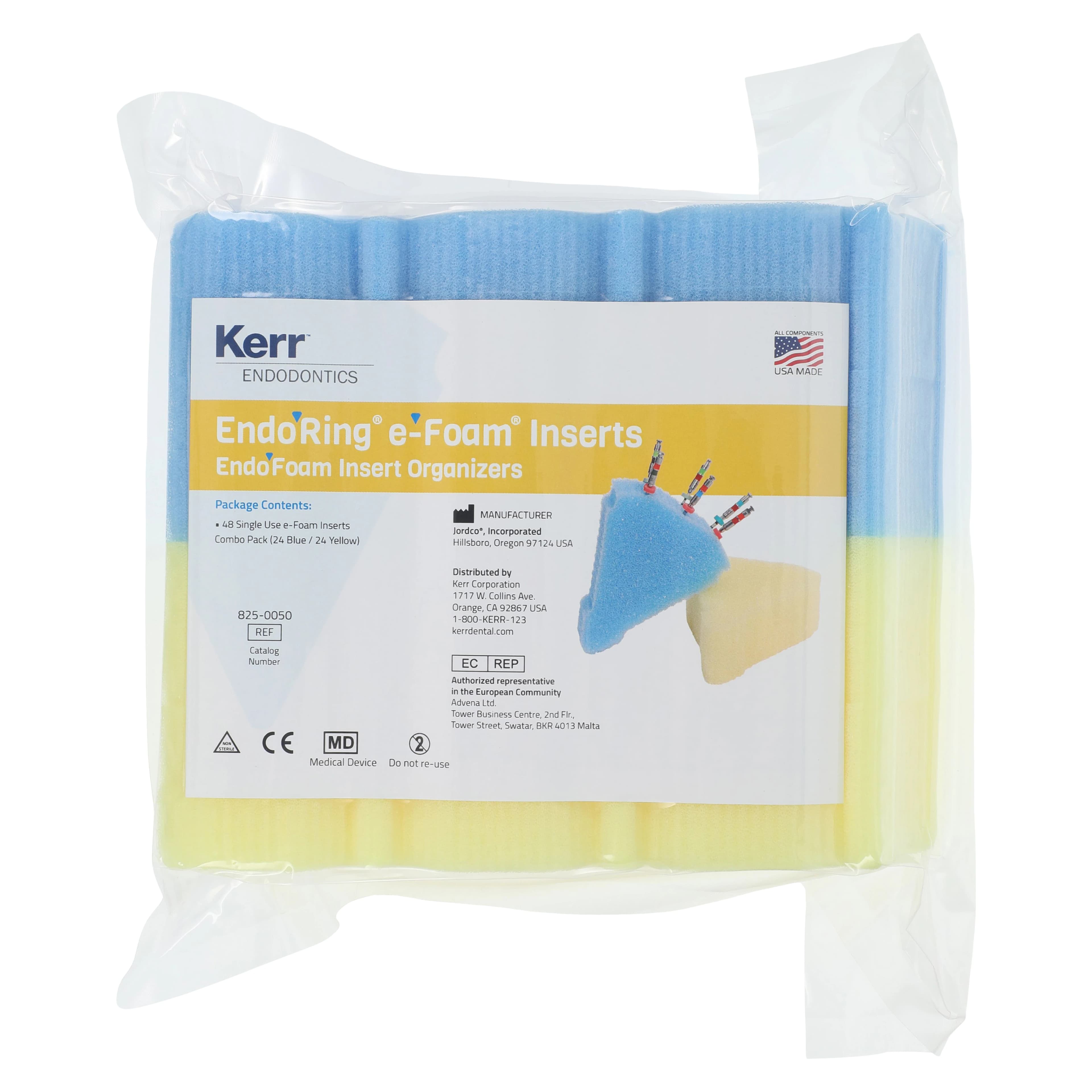 EndoRing Foam Inserts, Blue/Yellow, 48/Pk, 825-0050 - EndoRing Foam Inserts Pack of 48 - Image 1