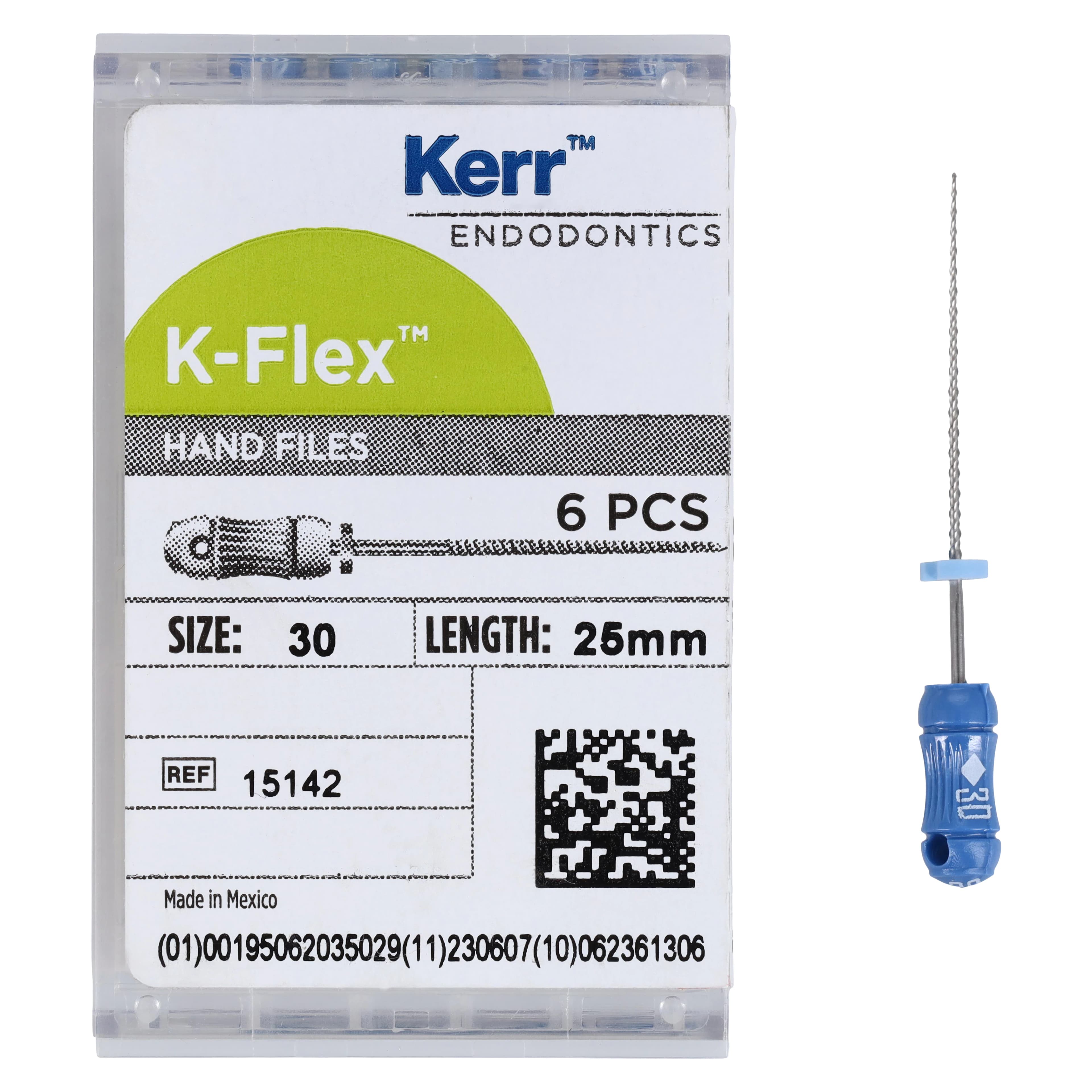 Kerr K-Flex Stainless Steel Hand Files, 25 mm, #30, Blue, 6/Pk, 15142 thumbnail 4
