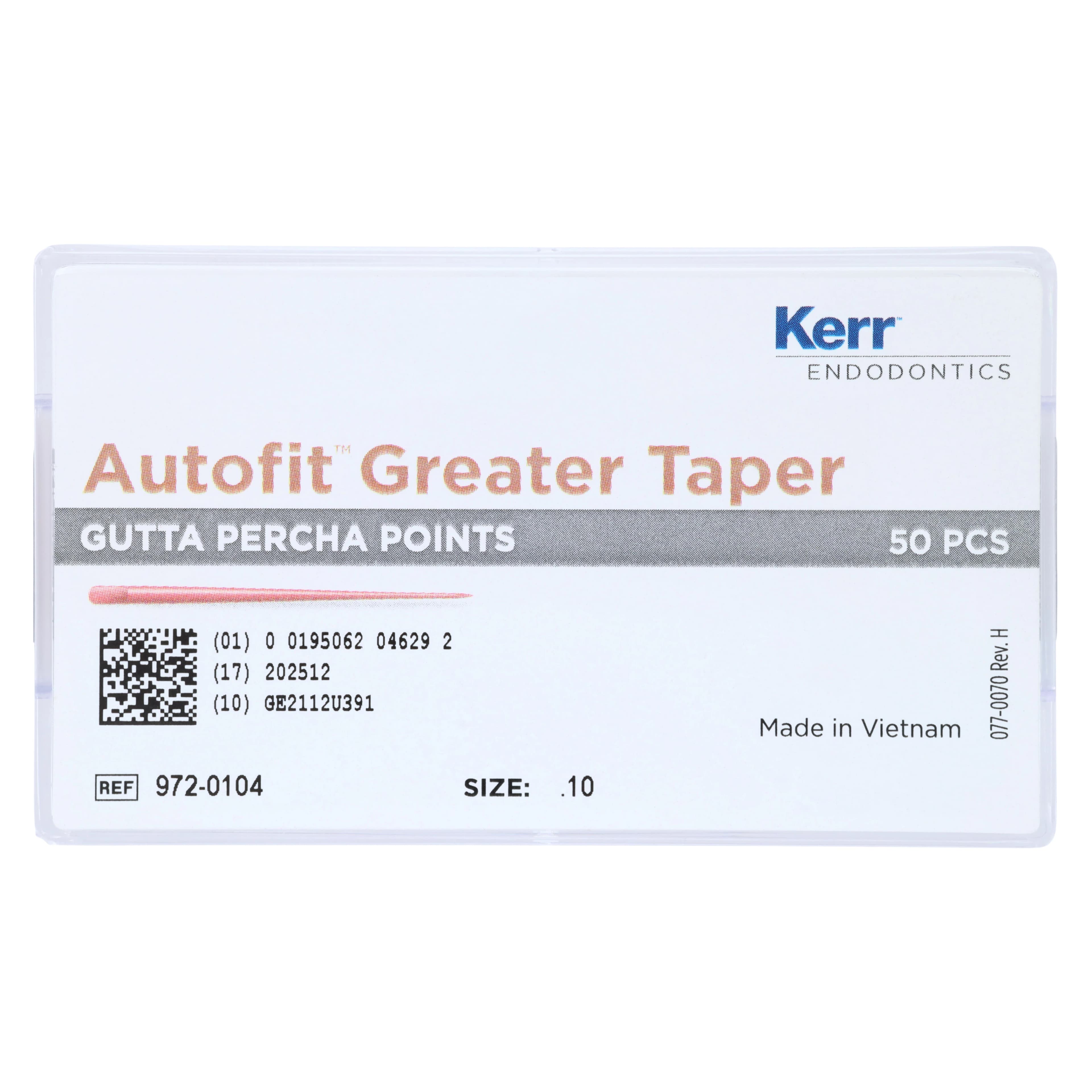Kerr AutoFit GT Greater Taper Gutta Percha Points, 0.10 Taper, Size #10, 50/Pk, 972-0104 thumbnail 5