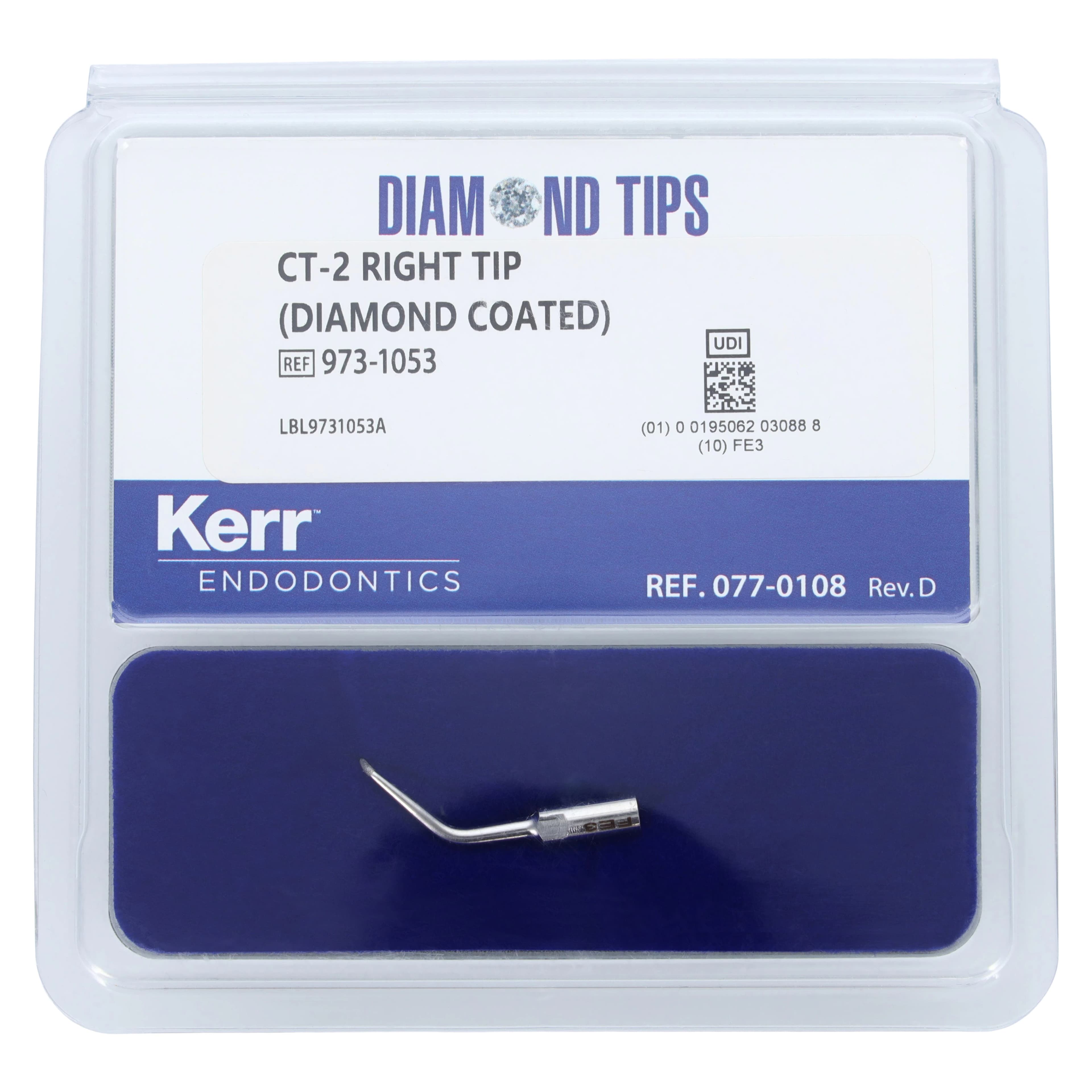 Kerr CT-2 Right Diamond Coated Ultrasonic Surgical Tip, 973-1053, Single Tip thumbnail 2