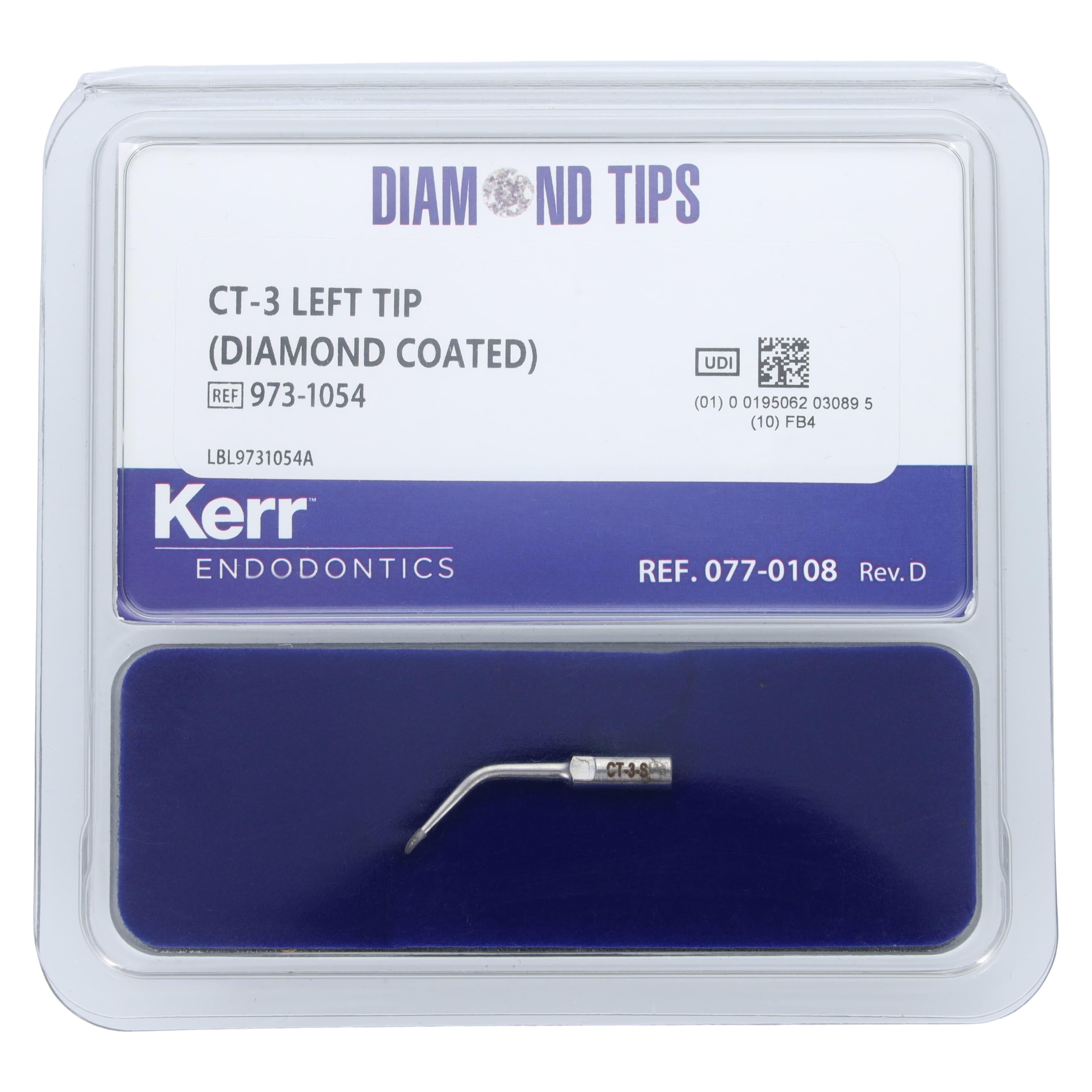 Kerr CT-3 Left Diamond-Coated Ultrasonic Scaler Insert, Endo Tip, Internal Flow, 973-1054, 1/Pkg thumbnail 2